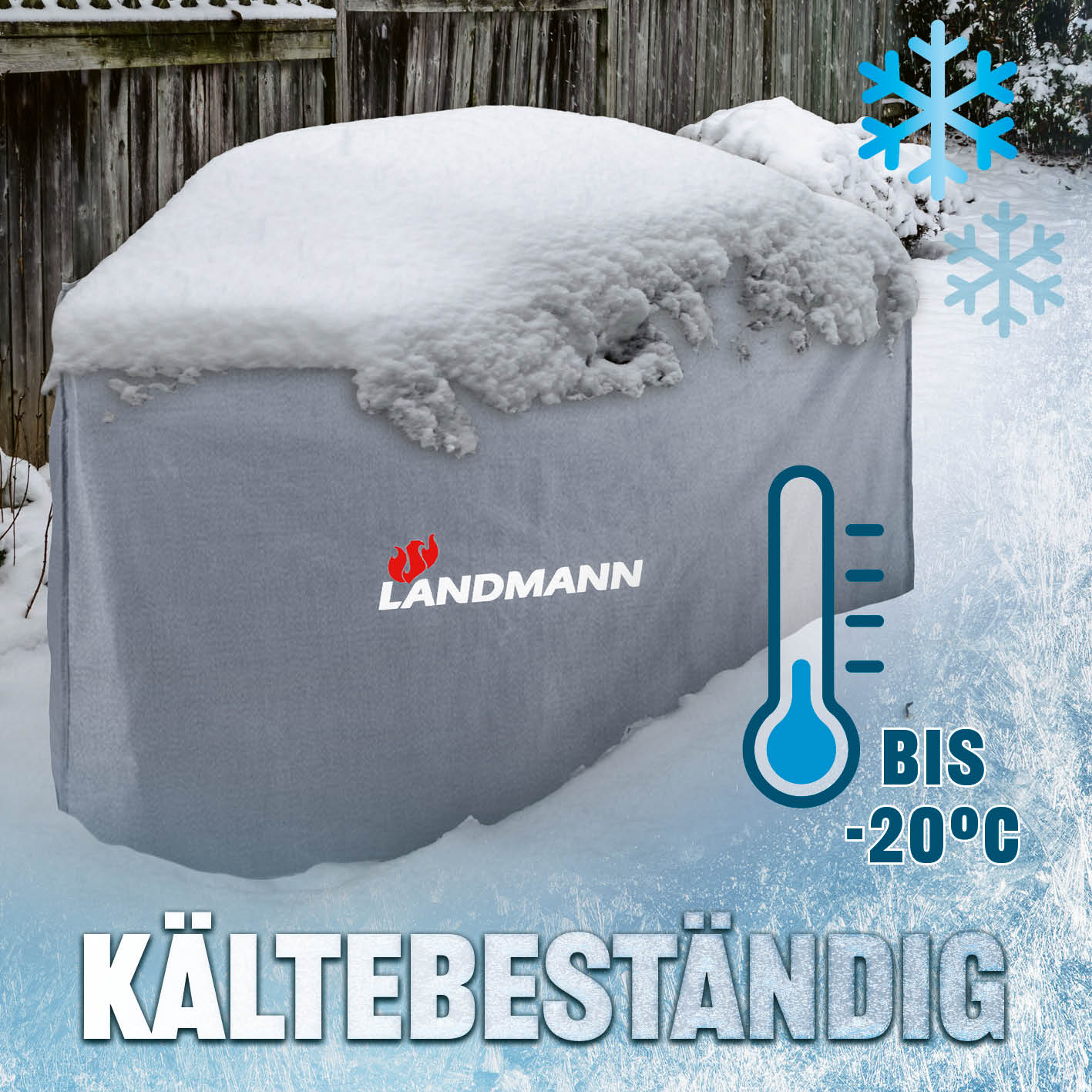 Wetterschutzhaube Premium - 181,5 x 112 x 62,5 cm - Grau, robust, wasserdicht und kältebeständig bis -20 °C zum Schutz des Grills.