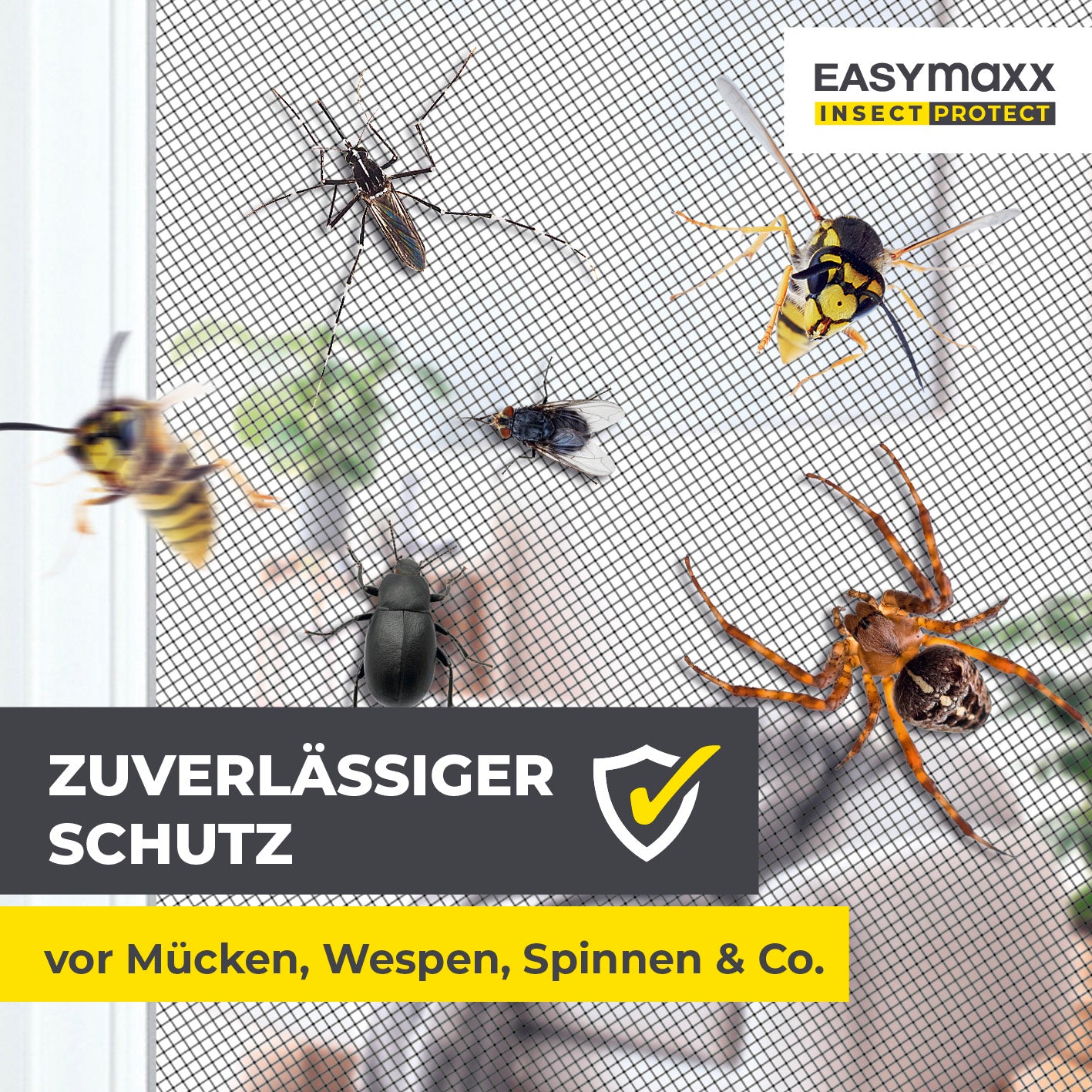 Insektenschutzvorhang für Wohnwagen - 60 x 195 cm mit engmaschigem Schutz vor Mücken, Wespen, Spinnen und Insekten.