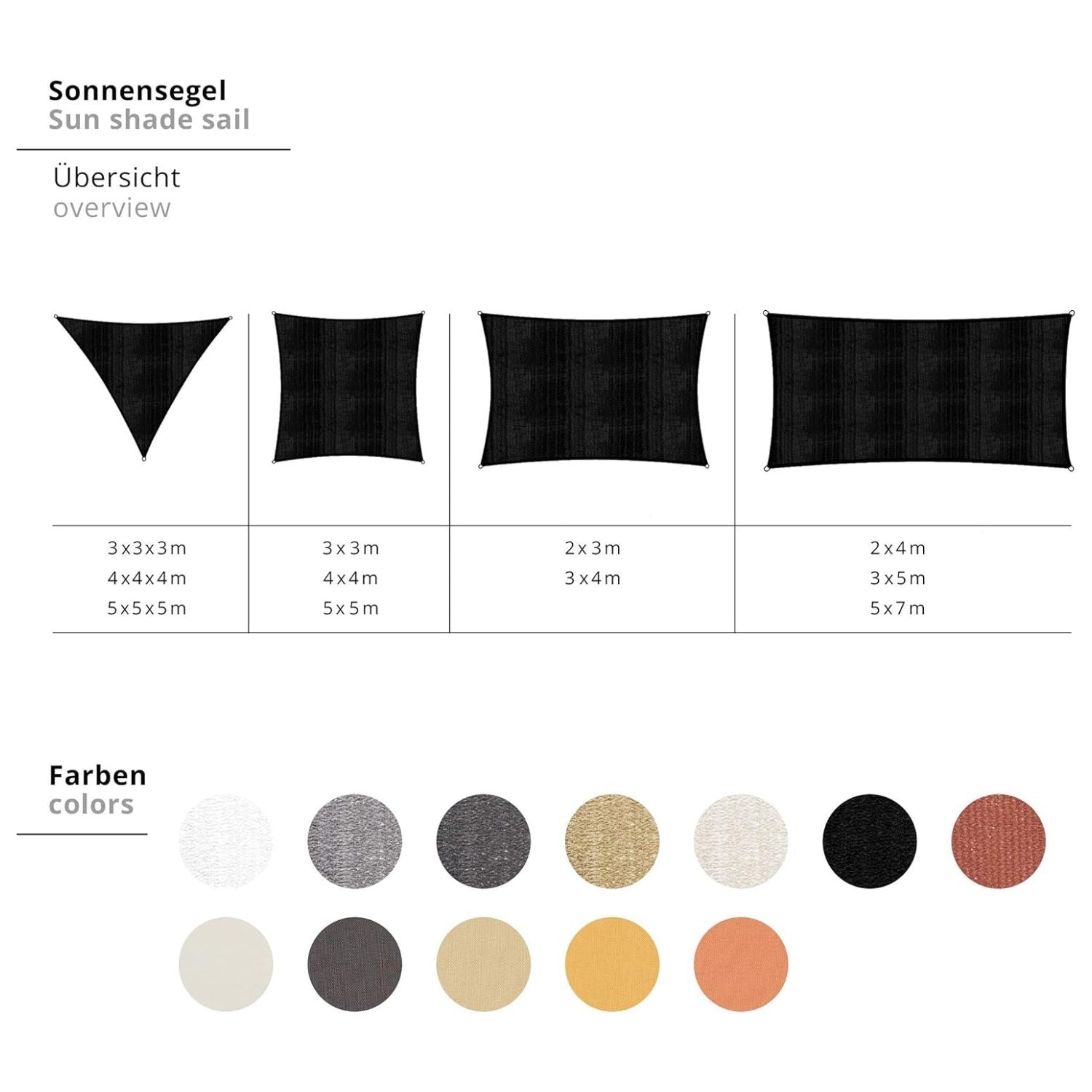 Sonnensegel Polyester - Quadrat 3 x 3 Meter - Gelb, stabiles, UV-beständiges Sonnensegel mit Befestigungsseilen und robustem Material.