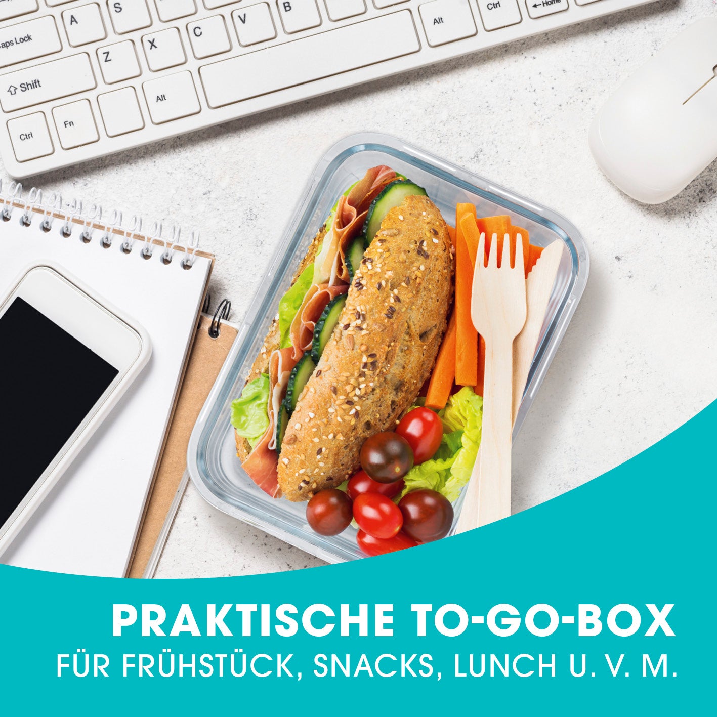 Frischhaltedosen Klick-it - 56-tlg., transparente Aufbewahrungsbox mit 4-fach Klickverschluss, mikrowellen- und spülmaschinengeeignet.