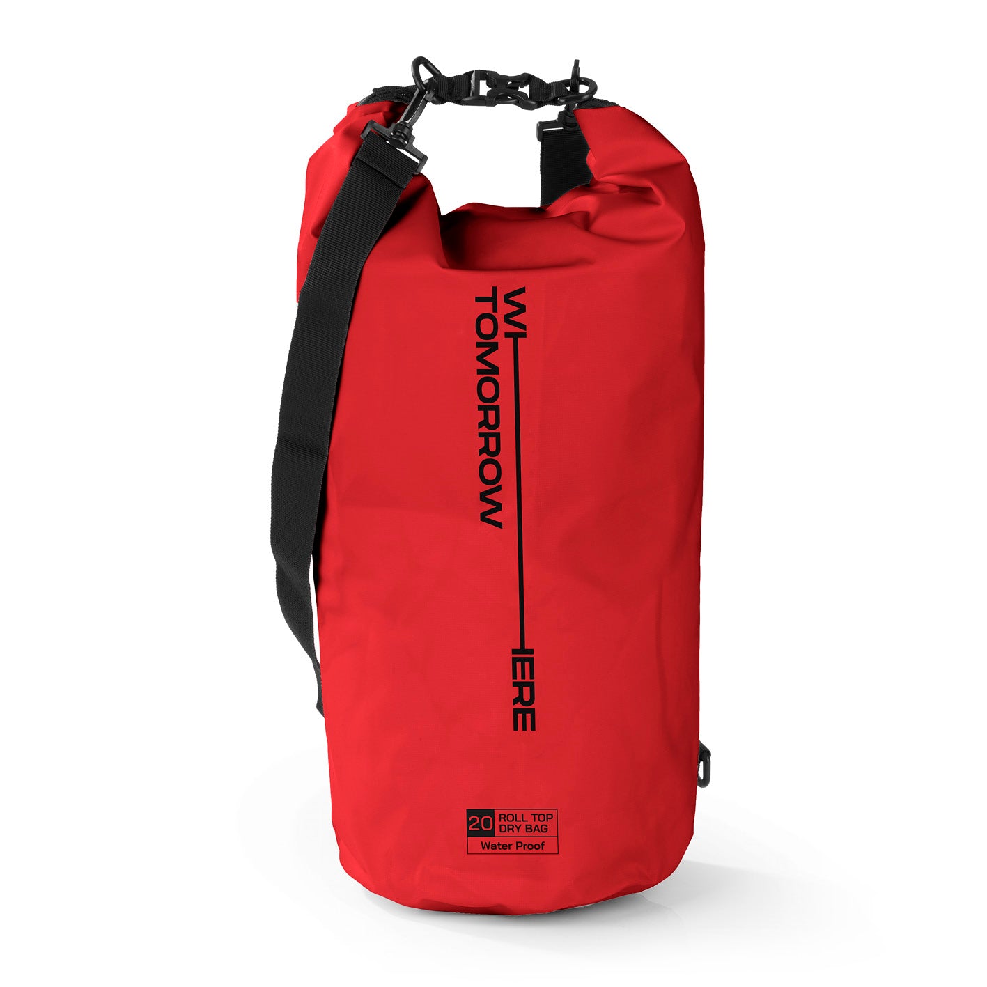 Dry Bag 20L - Style 02 - Rot, wasserdichter Outdoor-Rucksack mit Rolltop-Verschluss und verstellbarem Schultergurt für Abenteuer.