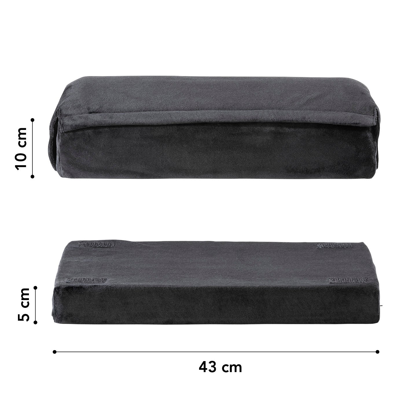 2-in-1-Fußstütze - praktische, weiche Fußstütze mit abnehmbarer Flauschfaser-Fußtasche und Antirutschbeschichtung, 43x10 cm.