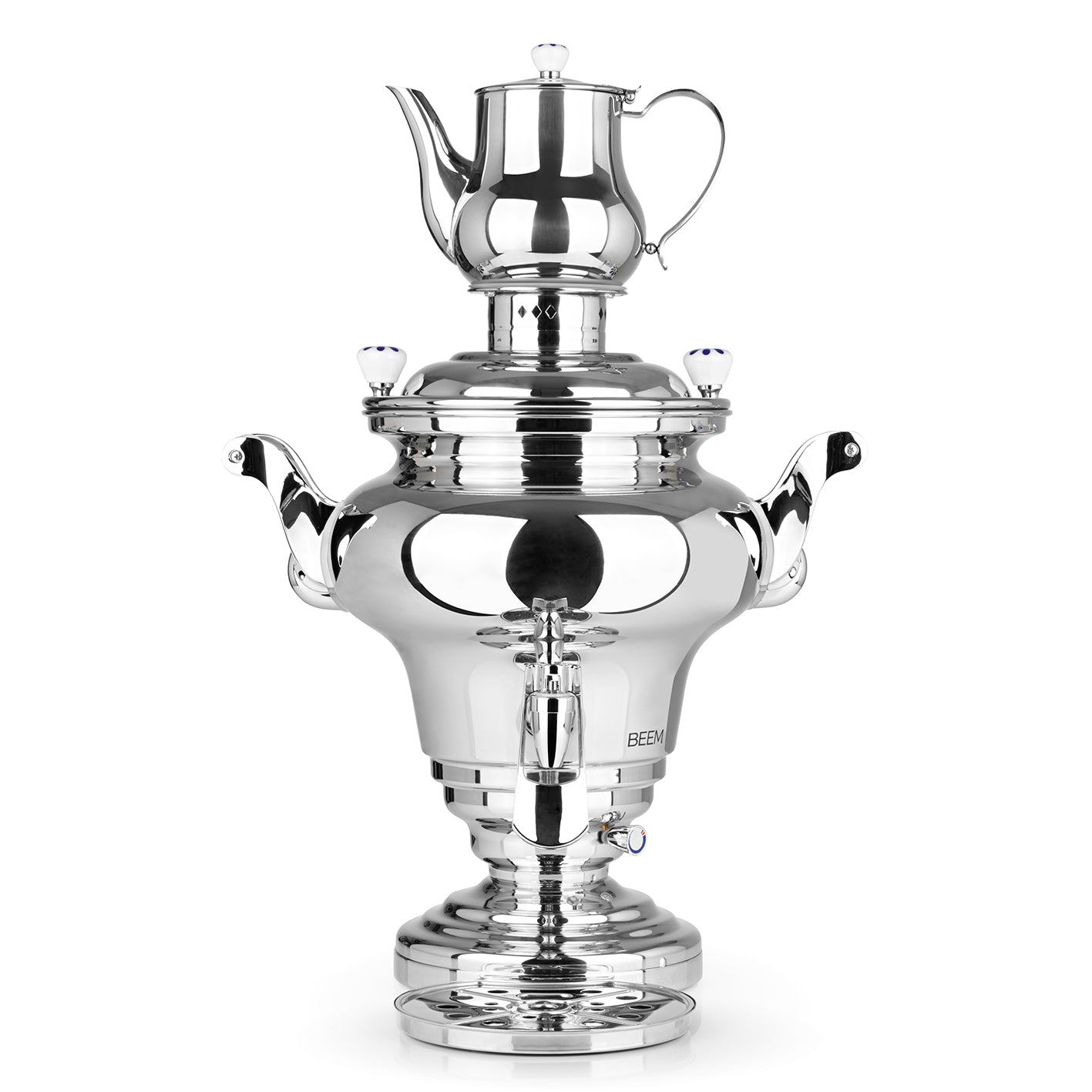 ROYAL+ Samowar - 15 L elektrischer Edelstahl-Samowar mit Dispenser, Abtropfschale, 2300 W, 15 l Fassungsvermögen für Tee zubereiten.