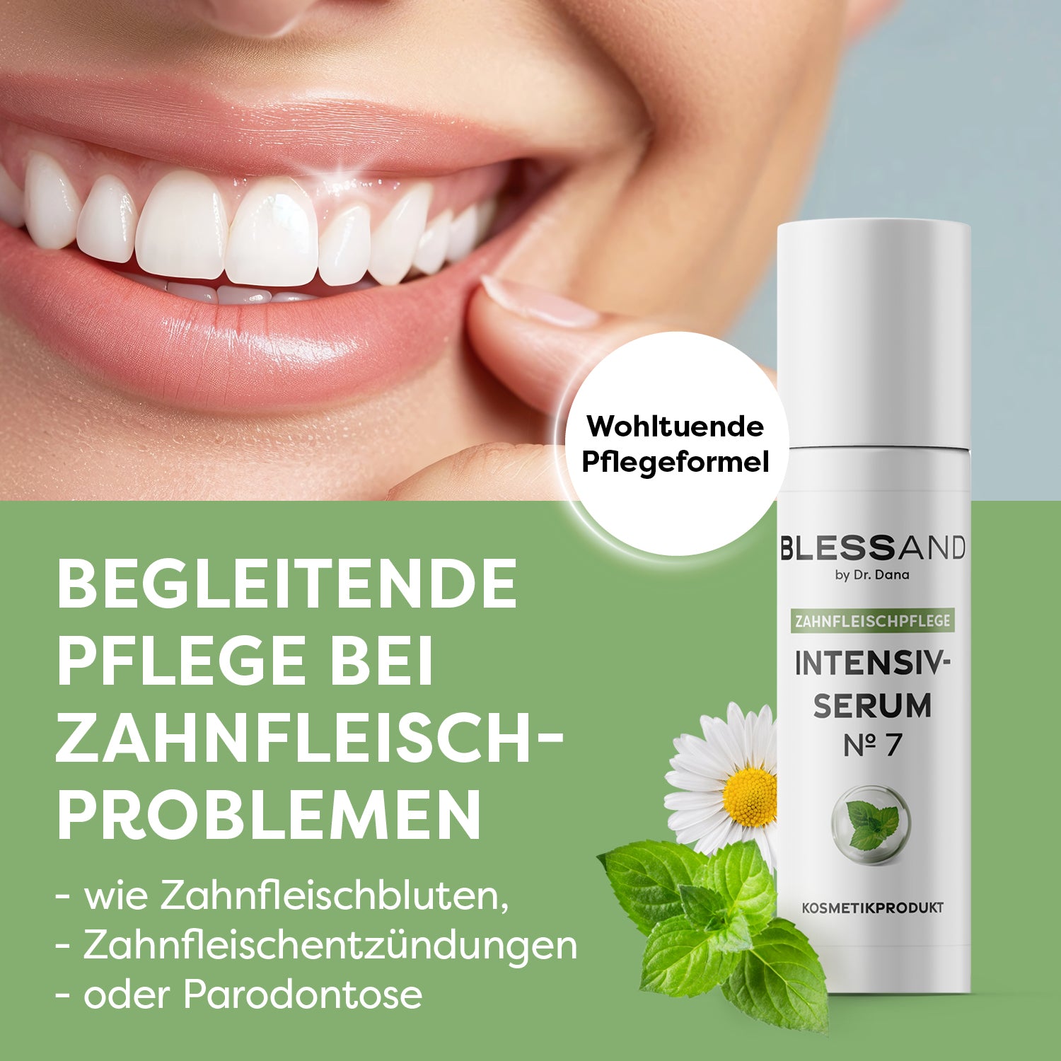 Mundpflege Nr. 7 - 10 ml Intensiv-Serum für wohltuende Pflege bei Zahnfleischproblemen wie Entzündungen und Parodontose.