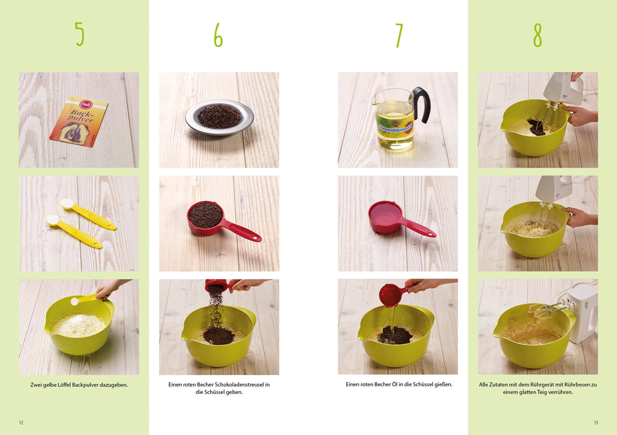 Rezeptbuch (Ergänzungsexemplar ohne Messbecher) - Band 8 - Kreative Motivkuchen zeigt Schritt-für-Schritt Backanleitungen für Kinder.