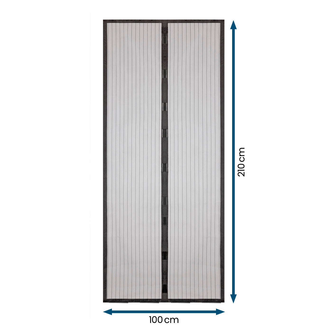 Tür-Insektenschutz 100 x 210 cm mit Magnetverschluss, selbstschließend, höhenverstellbar und ohne Bohren zu montieren, anthrazitfarben.