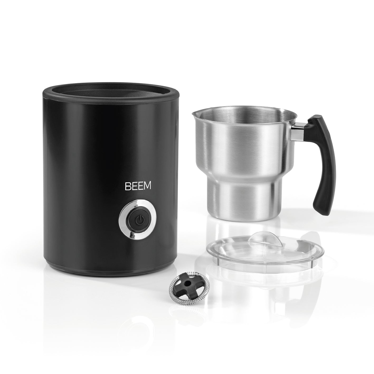 MILK-PERFECT Induktions-Milchaufschäumer mit Edelstahl-Kanne, 260ml Milchschaum, 500 Watt Leistung, abnehmbar und spülmaschinengeeignet.