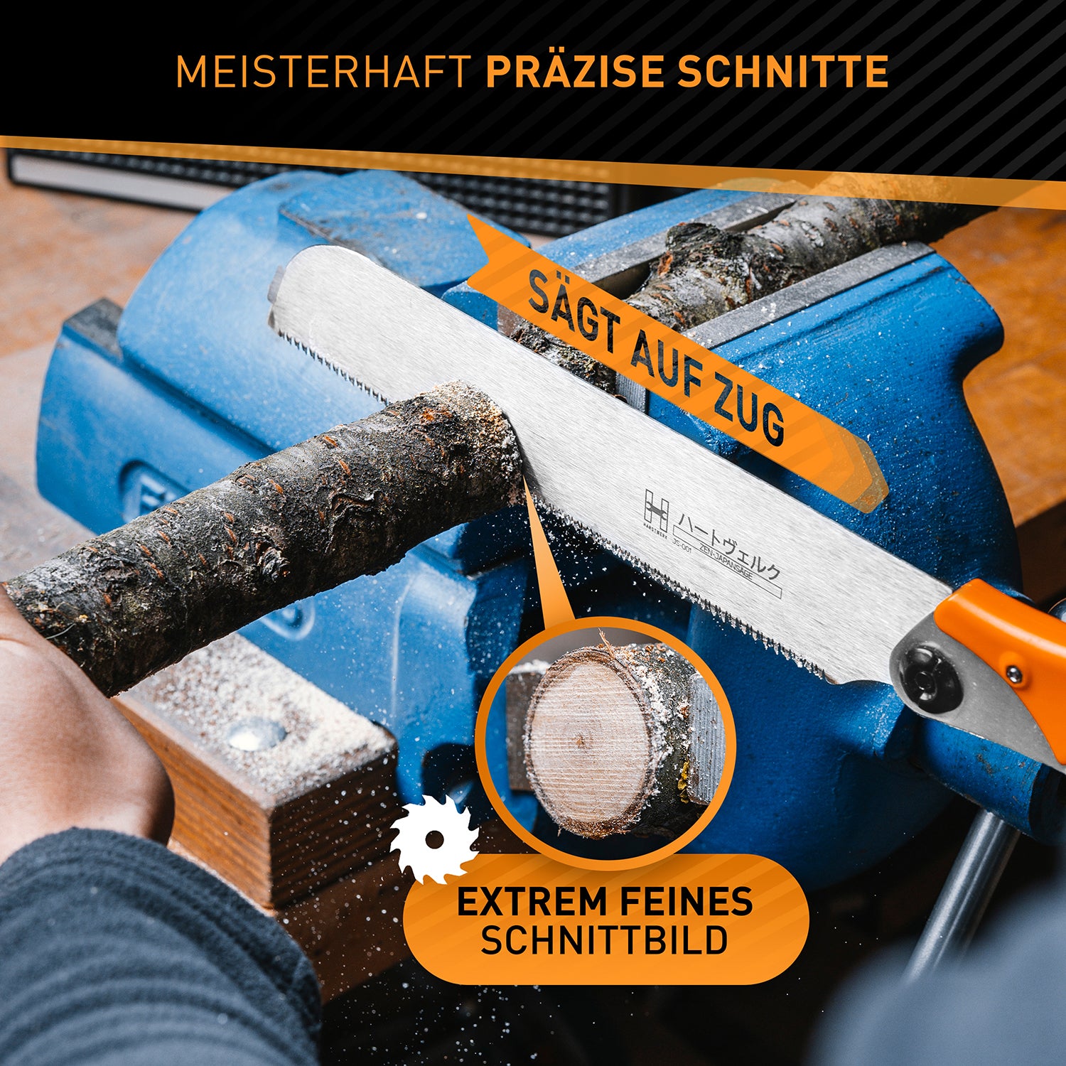 Ersatzsägeblatt für Japansäge Zen - 240 mm, SK4-Karbonstahl, präzise feine Schnitte für Kataba Japansäge mit 0,9 mm Schraubengewinde.