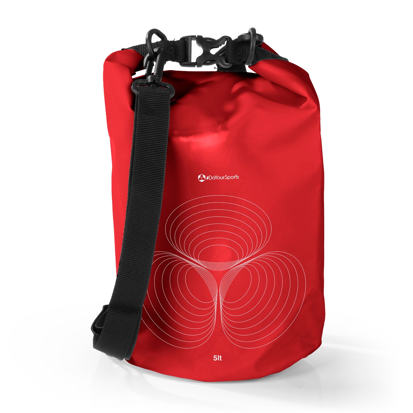 Dry Bag 5L - Rot, wasserdichter und robuster Outdoor-Rucksack mit Rolltop-Verschluss und verstellbarem Schultergurt, ideal für Abenteuer.