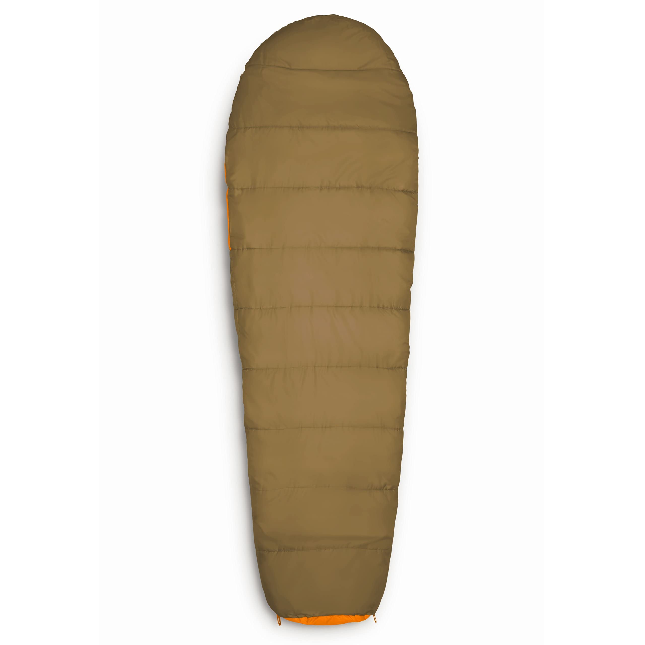 Camping Schlafsack Classic - Mumienschlafsack in Orange, 230x80x55 cm, wasserabweisend, atmungsaktiv, für Outdoor und Camping.