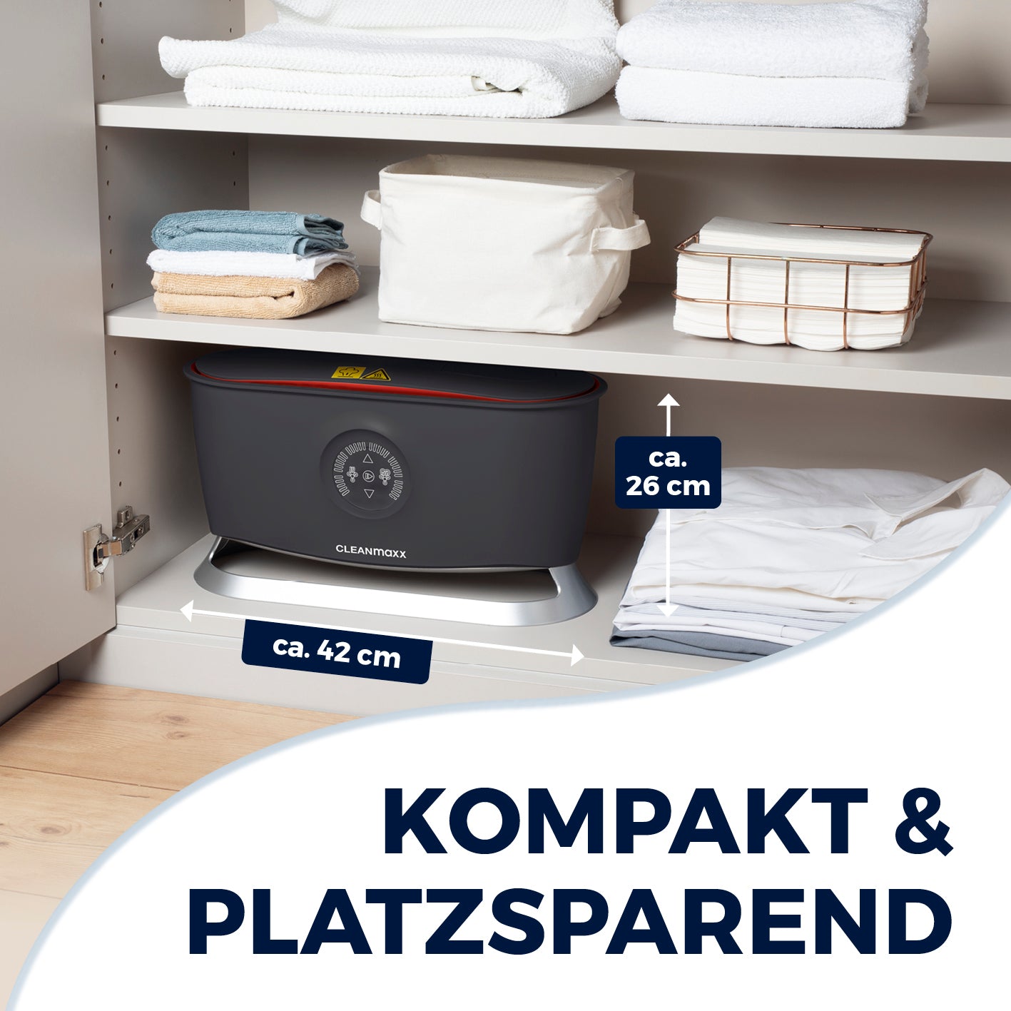 Hemdenbügler PRO STEAM mit Hosenaufsatz – kompakt, platzsparend, ideal für schnelles Bügeln und Auffrischen von Kleidung.