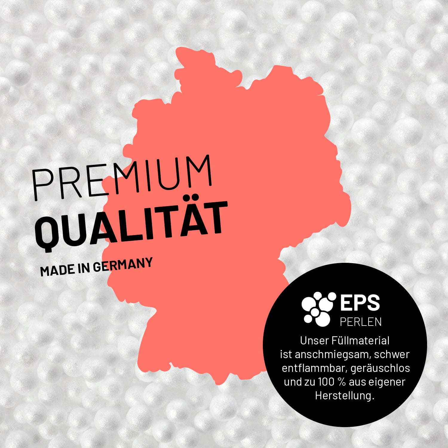 Sitzsack Drops (300 L) in Aquamarin mit hochwertigen, schalldämpfenden EPS-Perlen, hergestellt in Deutschland, perfekt für innen und außen.