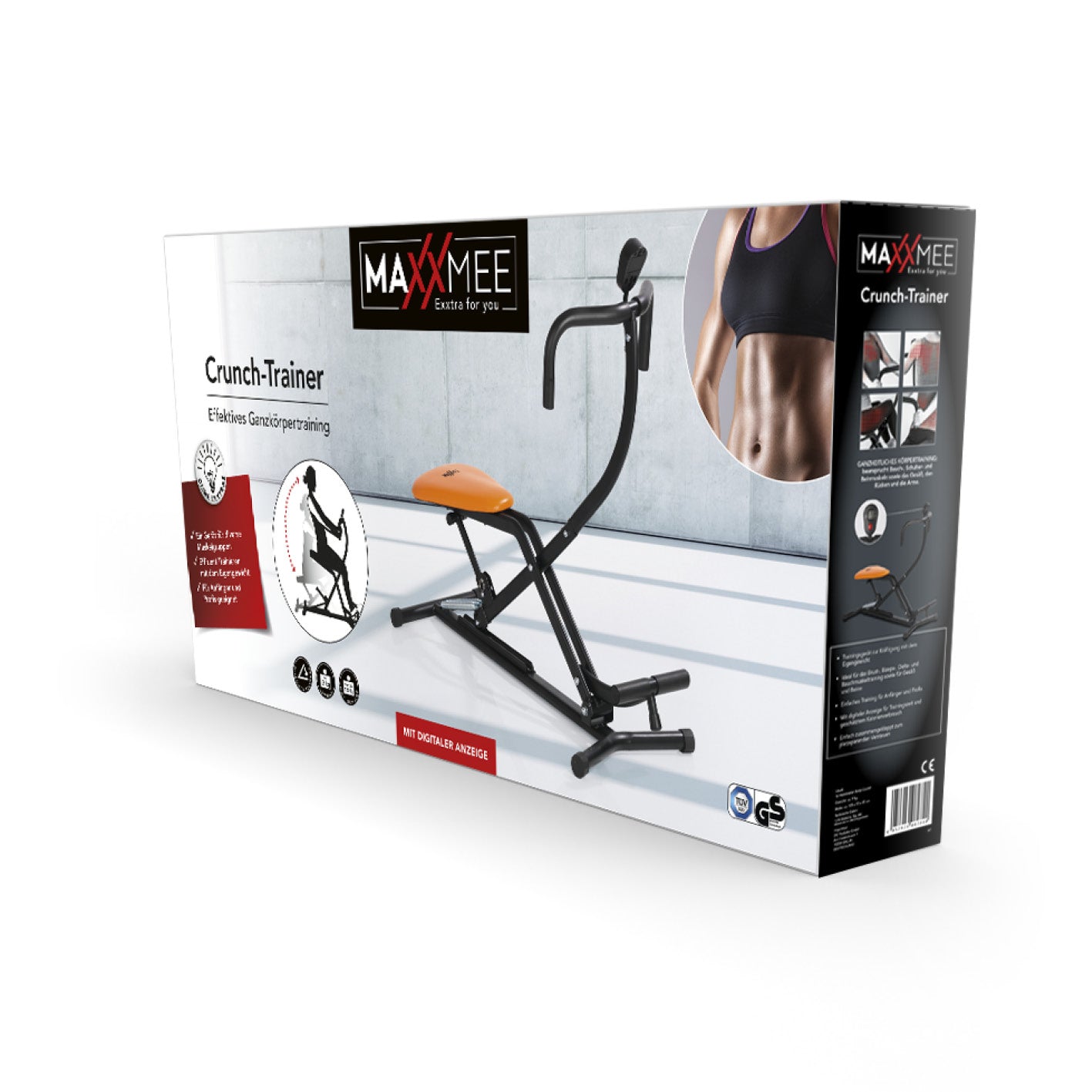 Trainingsgerät Crunch & Glide - Kräftigung mit dem Eigengewicht, faltbar, mit digitaler Anzeige für Trainingszeit und Kalorienverbrauch.