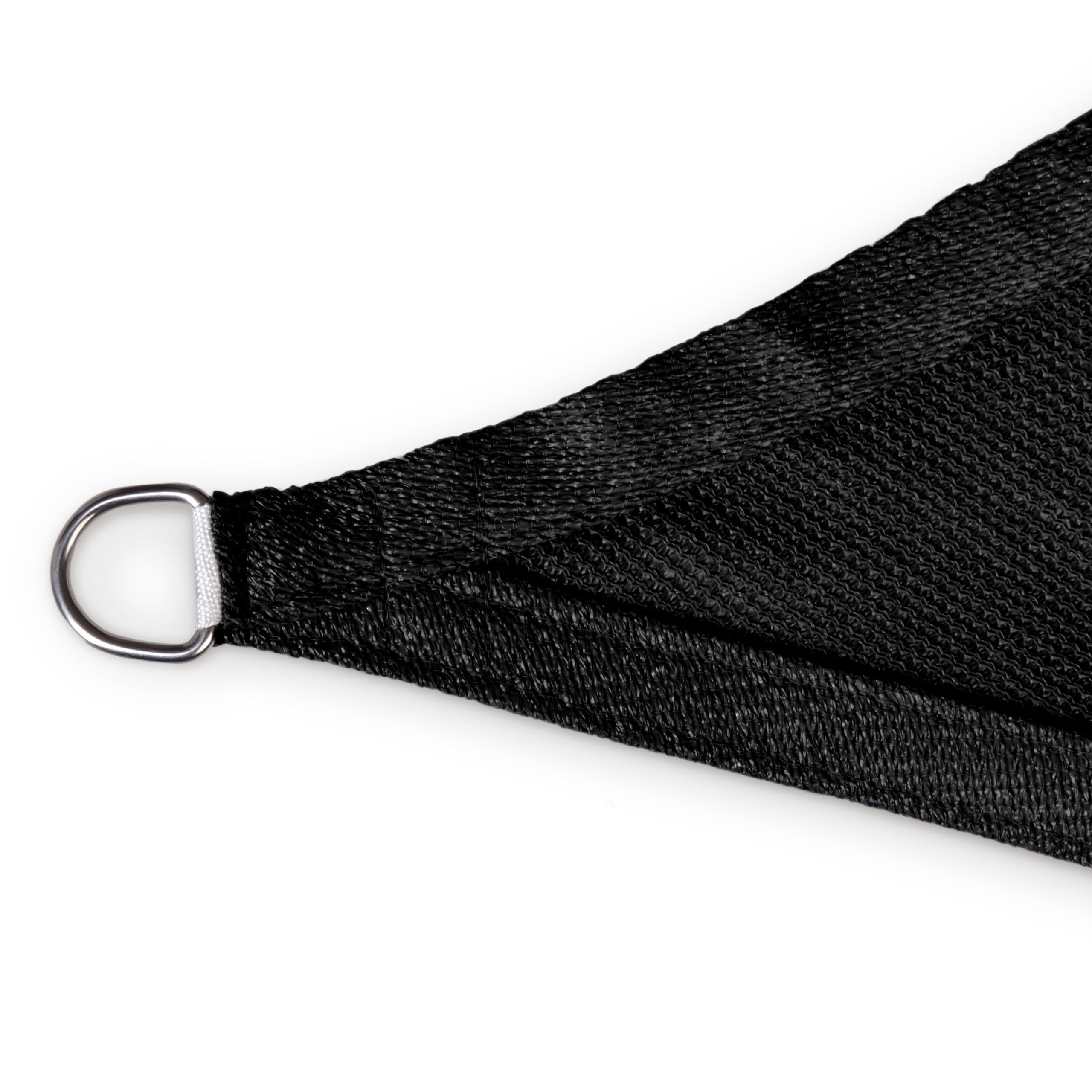 Sonnensegel 100% HDPE mit Stabilisator für UV-Schutz Quadrat 3 x 3 Meter Schwarz, robustes Material mit rostfreiem Ring.