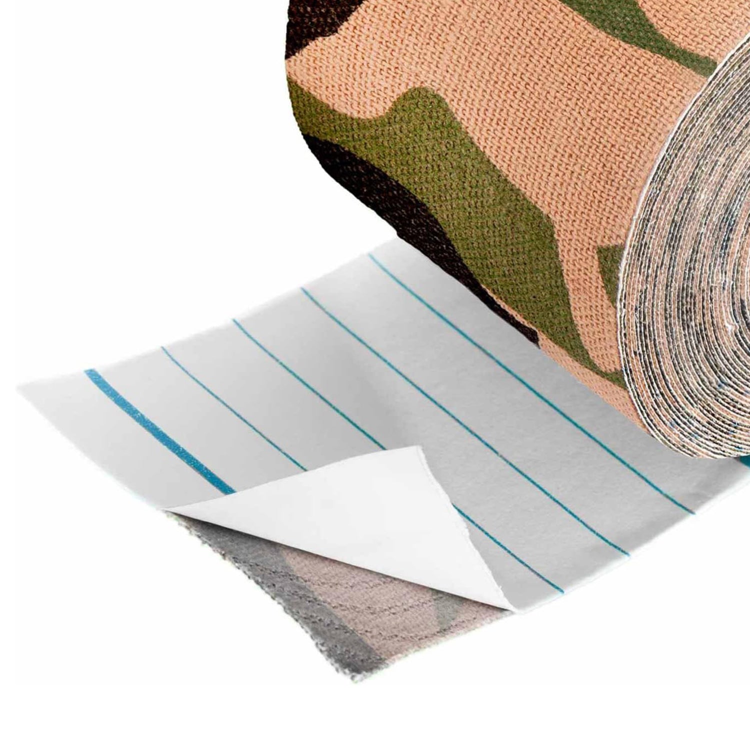 Kinesiologisches Tape - 7,5 cm x 5 m - Dschungel-Tarnfarbe, elastisch, atmungsaktiv und hautfreundlich aus 100% Baumwolle.