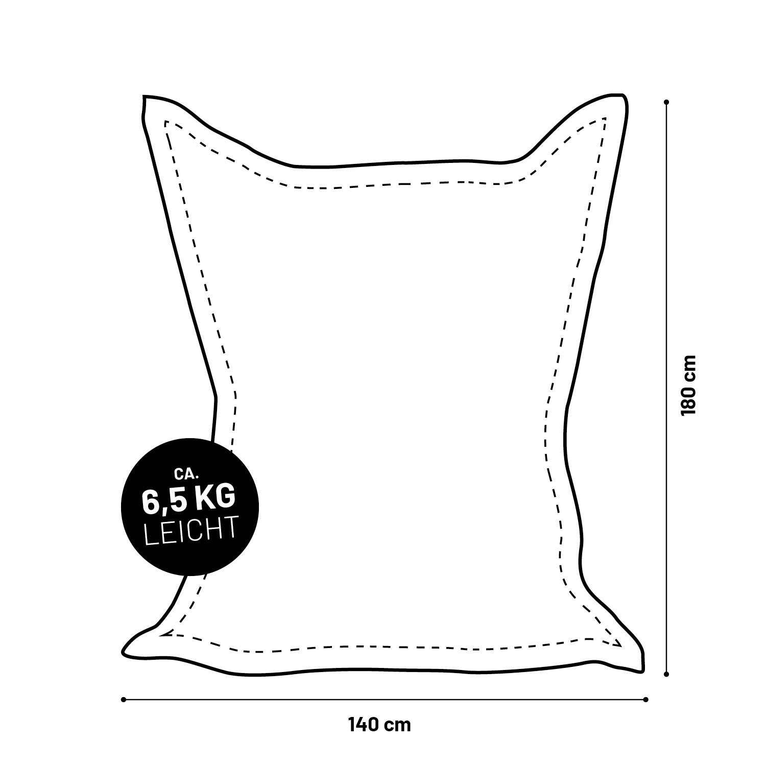 XXL Microvelours Sitzsack (380 L) - indoor - Pink, 140x180 cm, 6,5 kg leicht, bequemer Riesensitzsack für Wohnzimmer oder Kinderzimmer.