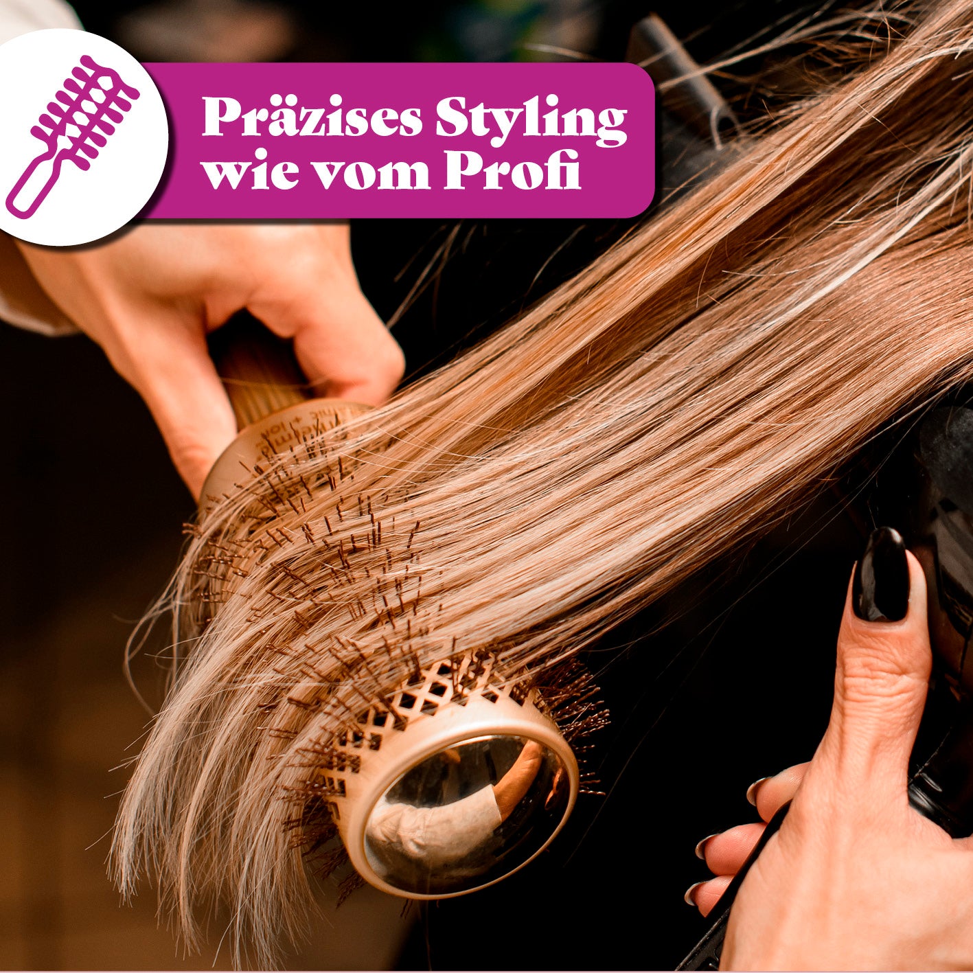 Profi Hair-Styler ermöglicht präzises Styling wie vom Profi für glattes, lockiges oder welliges Haar.