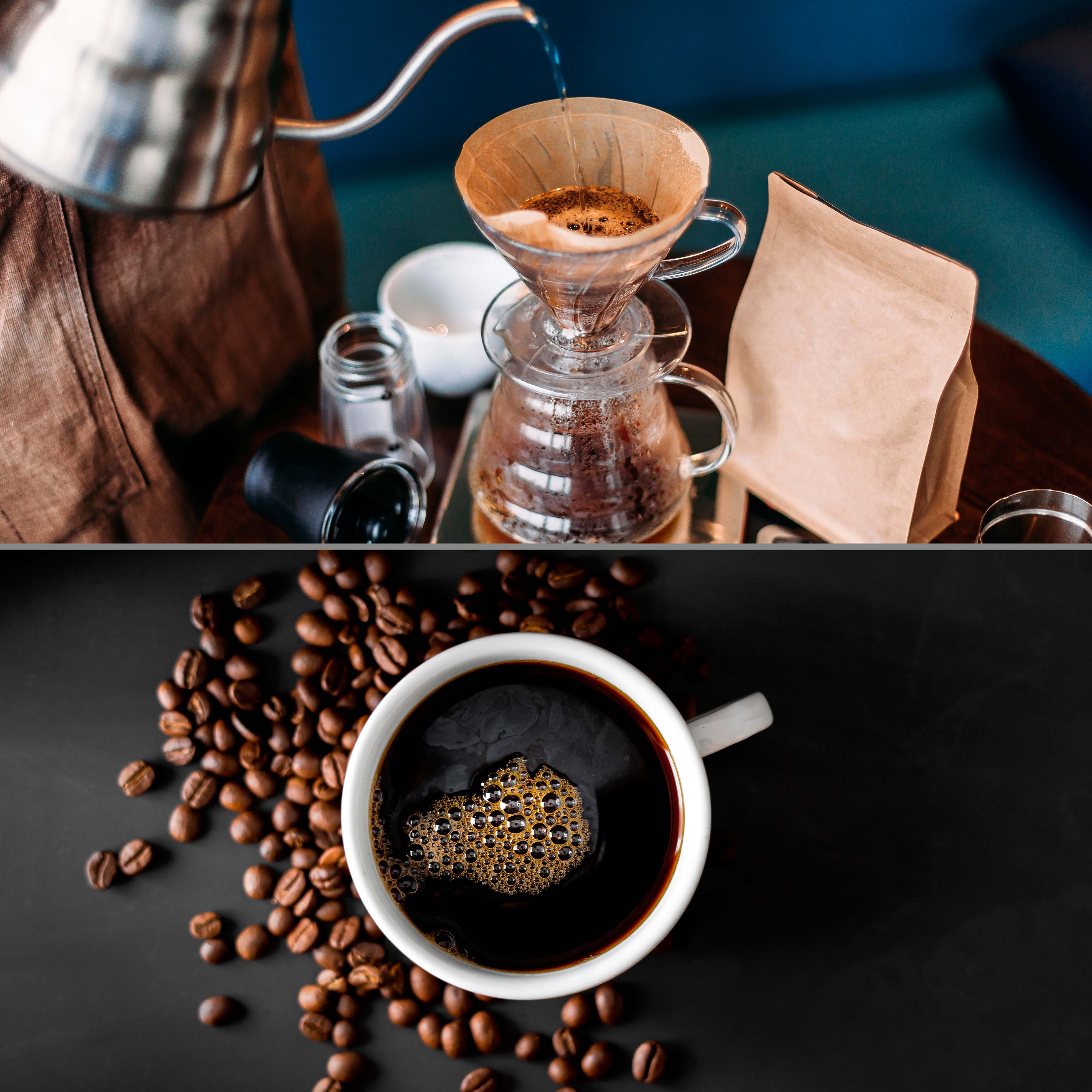 POUR OVER Wasserkessel mit Thermometer gießt heißes Wasser präzise in Filter für perfekten Kaffeegenuss Zuhause oder unterwegs.