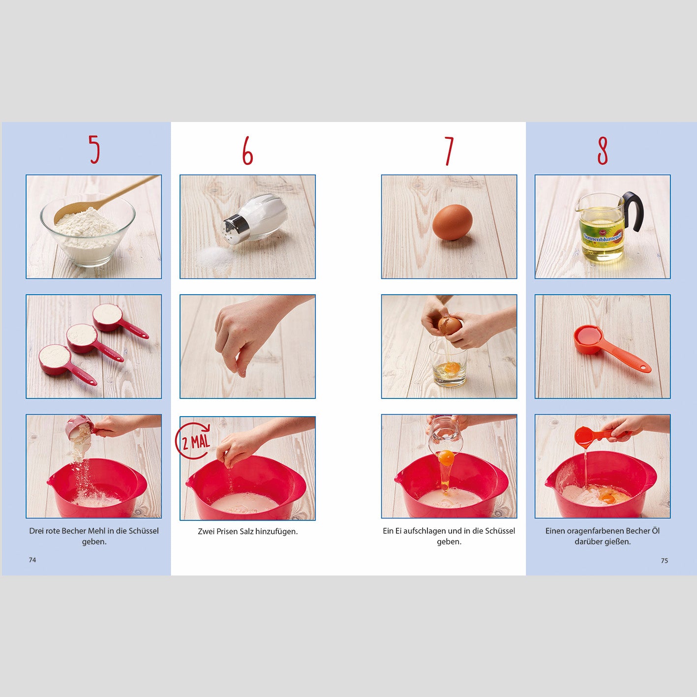 Rezeptbuch inkl. Messbecher-Set - Band 4 - Kleine Gerichte ganz groß! mit Schritt-für-Schritt Anleitung und Messbechern für Kindergerichte.