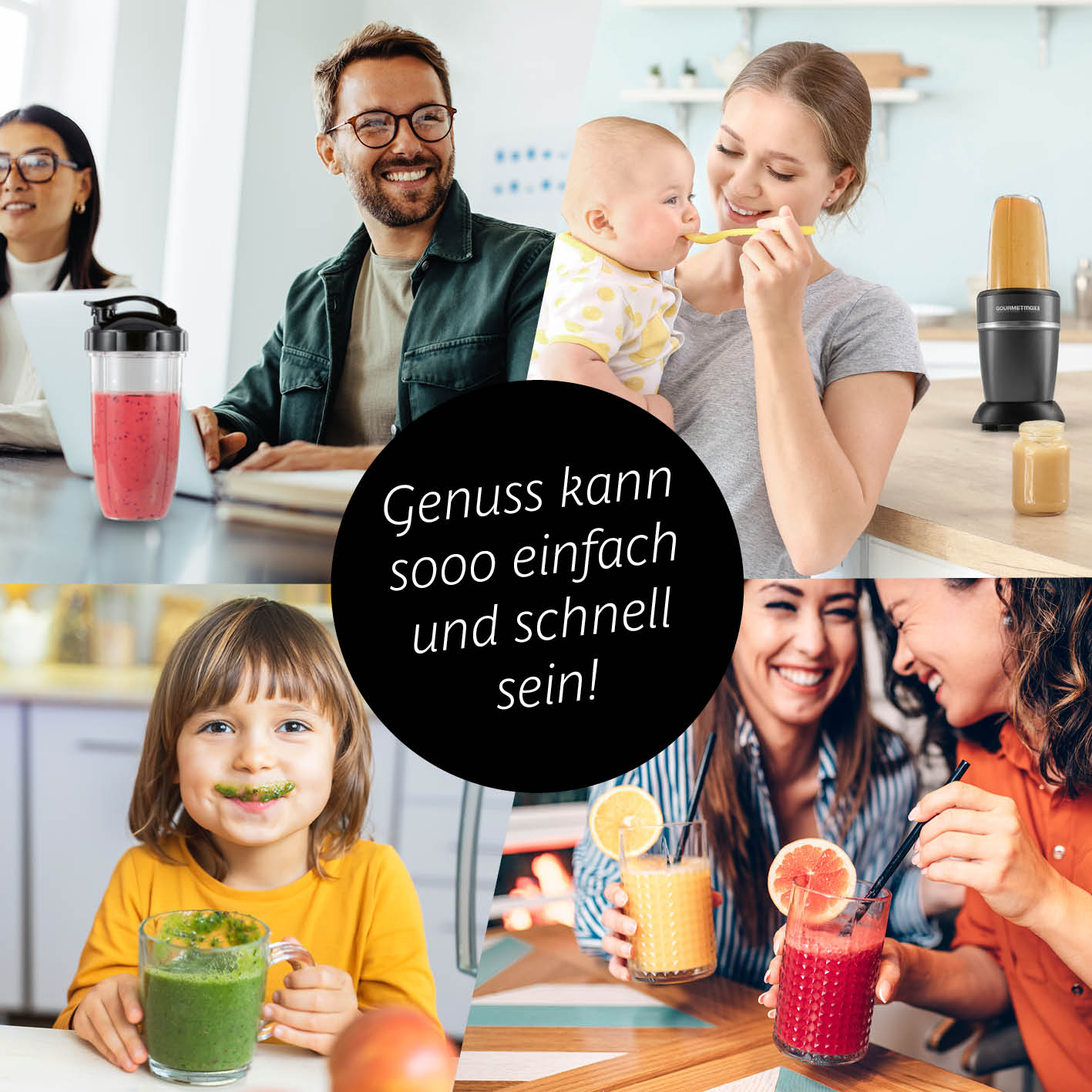 Nutrition Mixer Pro 1.000 mit Basis-Set M - Schwarz/Silber, kompakter Standmixer für Smoothies, Shakes und mehr, 1000-W-Motor, 550-ml-Mixbecher.