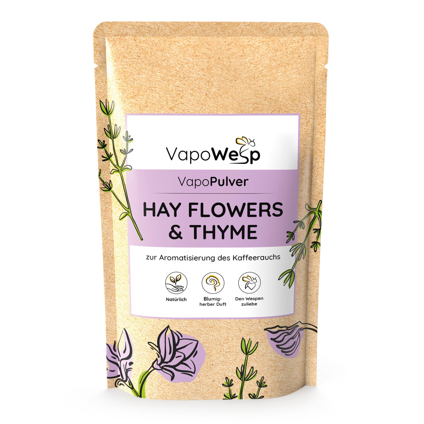 Pulver-Set Orange & Rosemary (100 g) + Lemon Basil (100 g) + Hay Flowers & Thyme (100 g) für aromatischen Kaffeerauch.