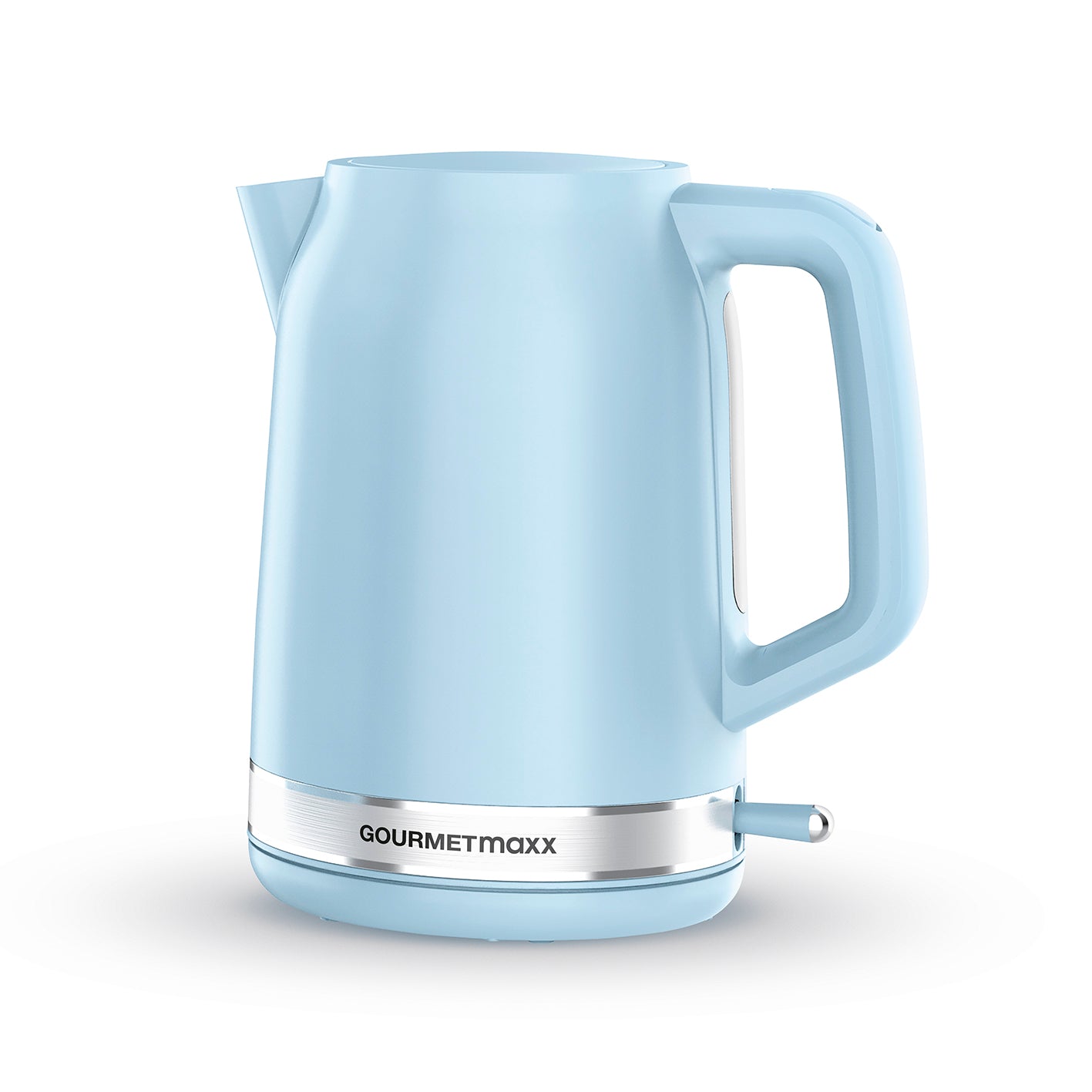 Wasserkocher 1,7l - Blau kabellos mit 360° drehbarer Basisstation, Wasserstandsanzeige und herausnehmbarem Kalkfilter.