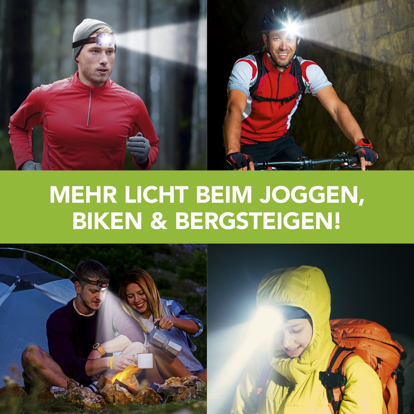 Stirnlampe schwarz rot mit bewegungssensor und fünf leuchtmodi für helles licht bis 150 lumen beim outdoor-sport und reisen