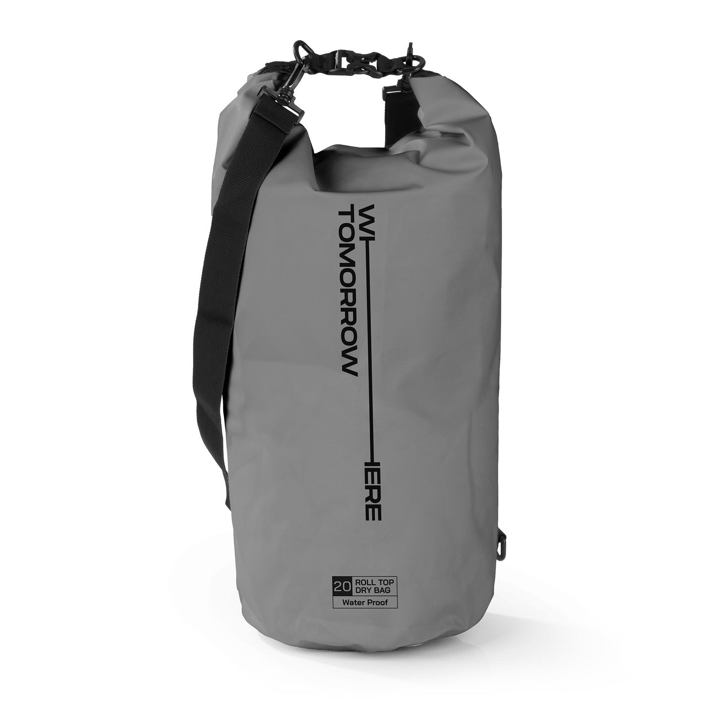 Dry Bag 20L - Style 02 - Grau, wasserdichter, robuster Rucksack mit Rolltop, verstellbarem Gurt und UV-Schutz für Outdoor-Abenteuer.