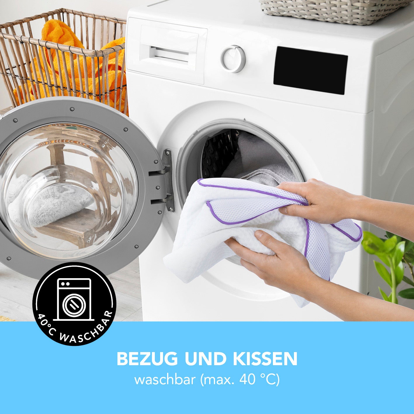 Gel-Nackenkissen Kissen mit waschbarem Bezug bei 40 °C, ergonomisch geformt und atmungsaktiv, ideal für optimale Nackenstütze.