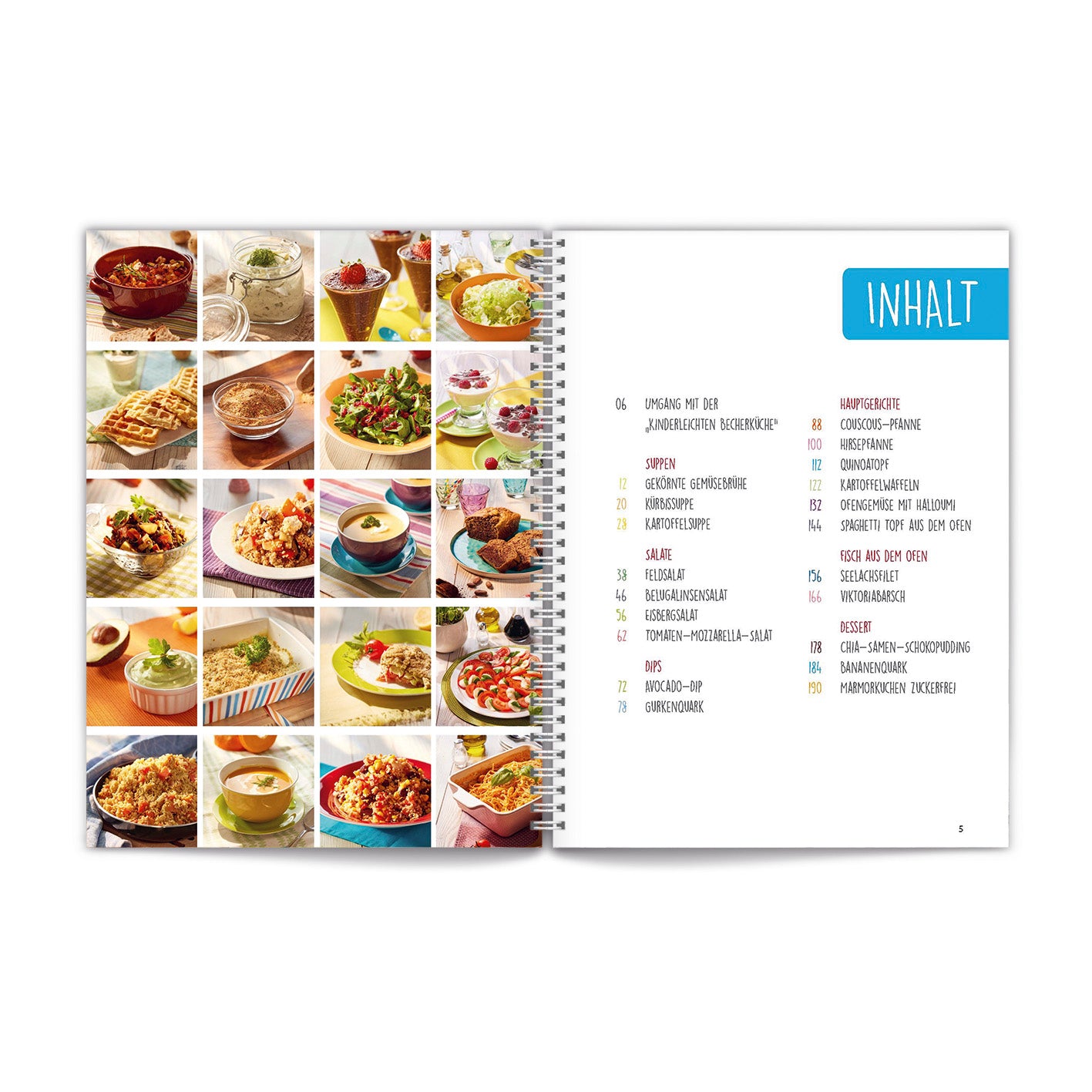 Rezeptbuch (Ergänzungsexemplar ohne Messbecher) - Band 6 - Gesund & Lecker mit bunten Kinderrezepten auf 162 bebilderten Seiten.