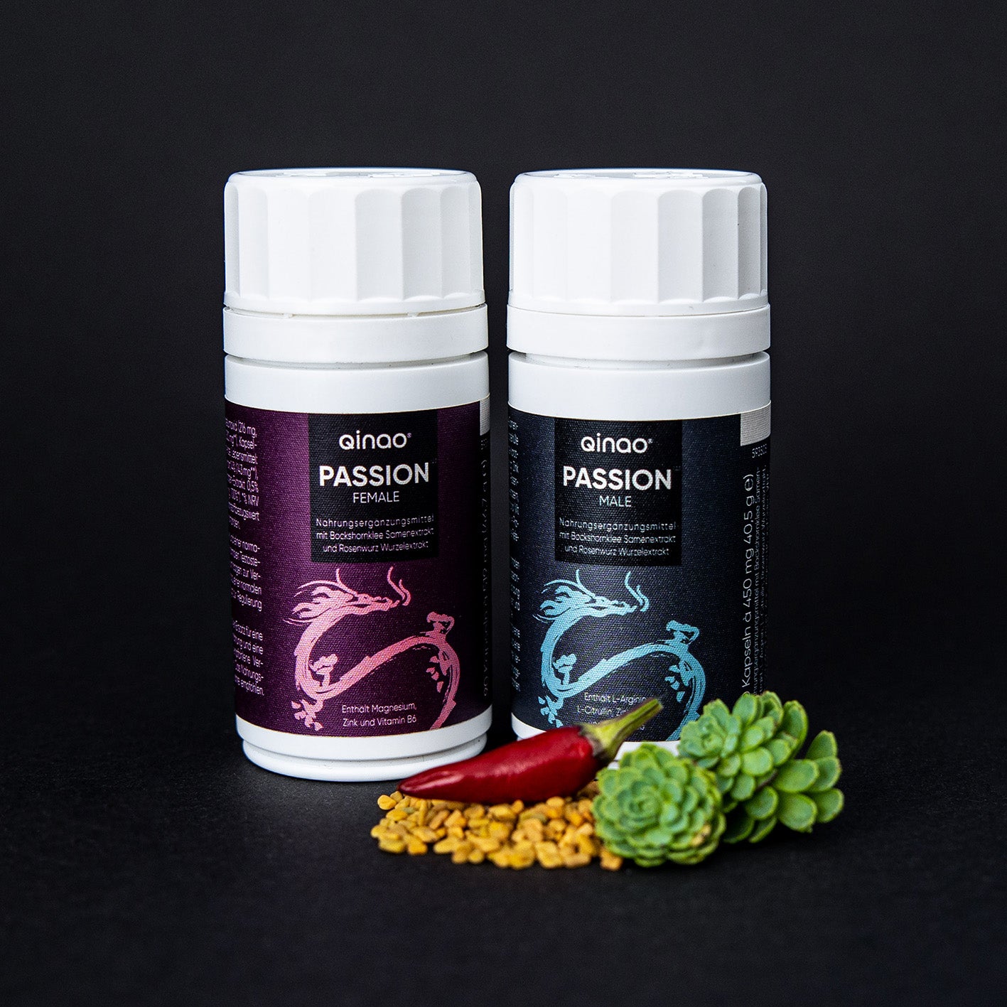 Nahrungsergänzungsmittel FEMALE - 2er-Set (2x 90 Kapseln) mit Vitamin B6, Zink, Rosenwurz, Bockshornklee, Chilischote, vegan und zuckerfrei.