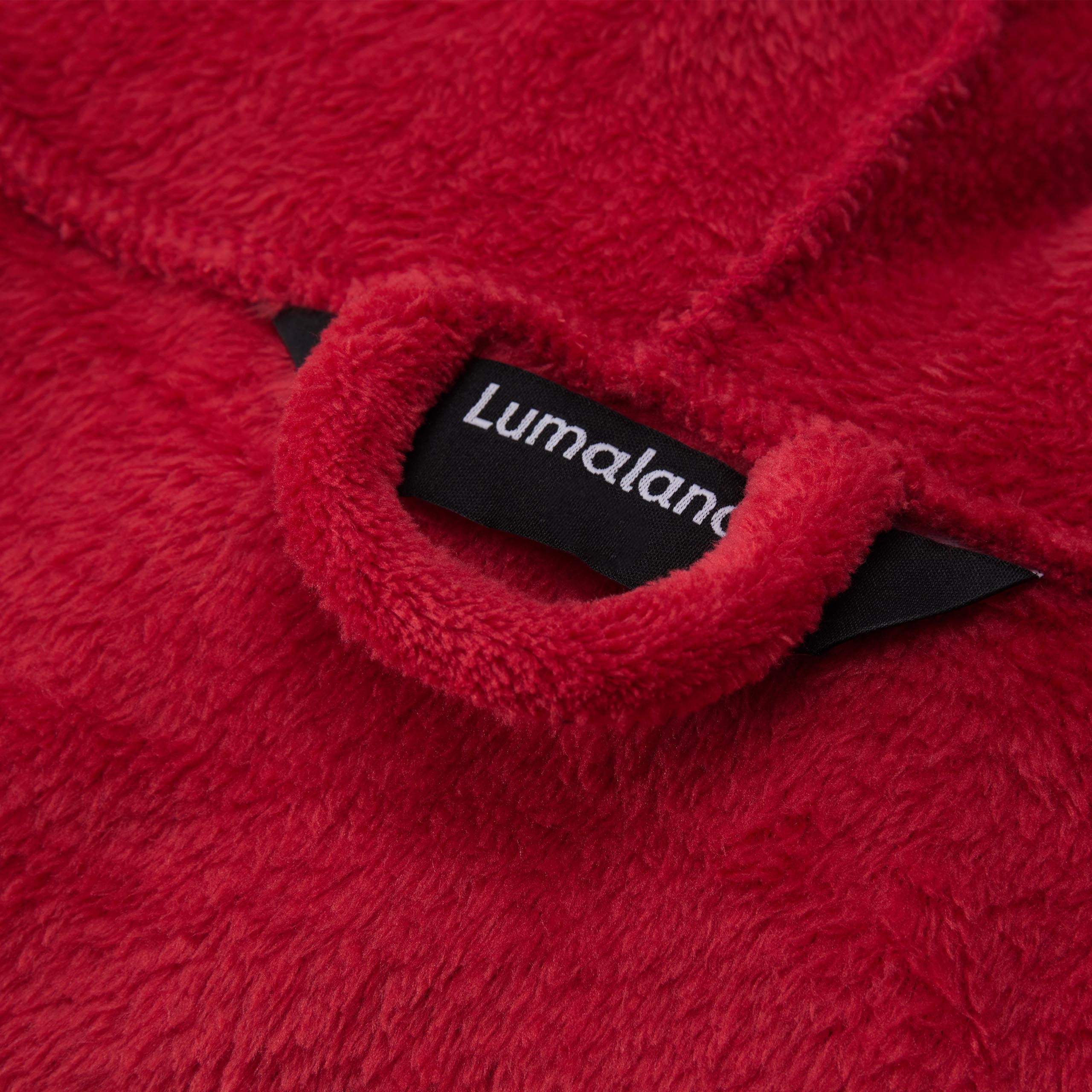 Luxury Mikrofaser Bademantel mit Kapuze für Damen und Herren in Rot, Größe XXL, aus weichem, schnelltrocknendem Mikrofaser Coralfleece.