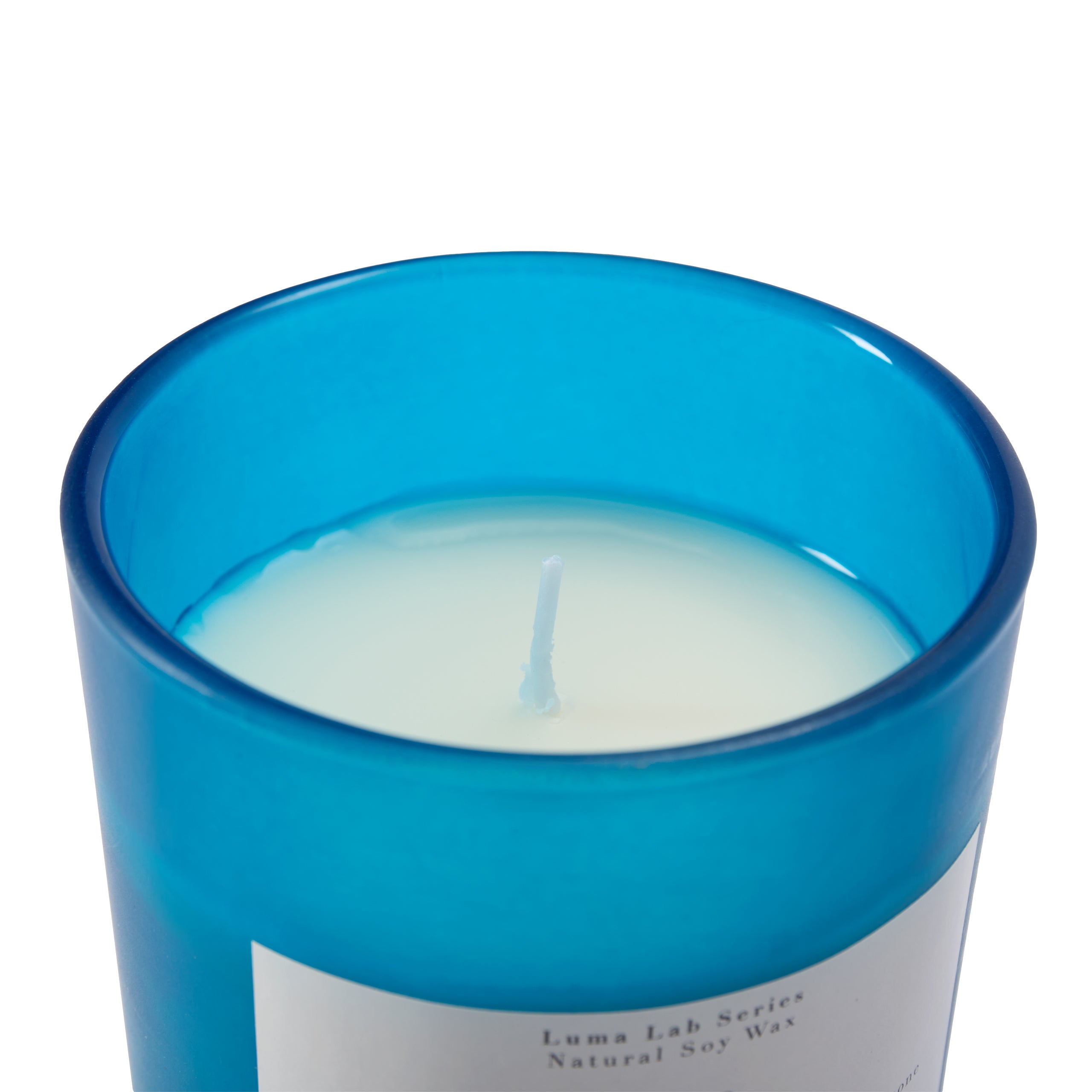 Duftkerze Sternzeichen "Zwillinge" im blauen Glas mit veganem Sojawachs und zitrus-floralen Aromen, ca. 25 Stunden Brenndauer.