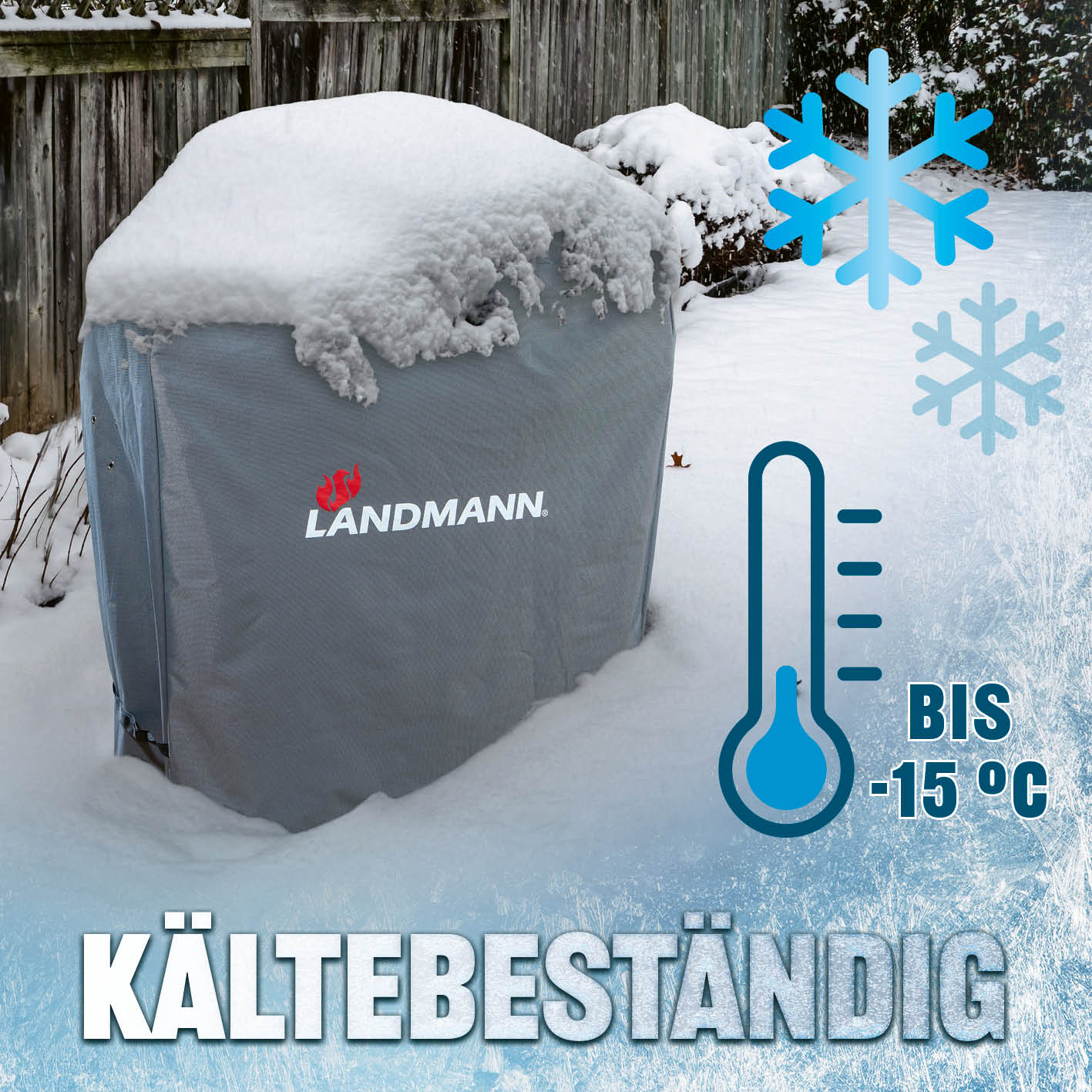 Premium Wetterschutzhaube - 60 x 96 x 120 cm schützt vor Frost und Schnee bis minus 15 Grad Celsius, wasser- und kältebeständig.