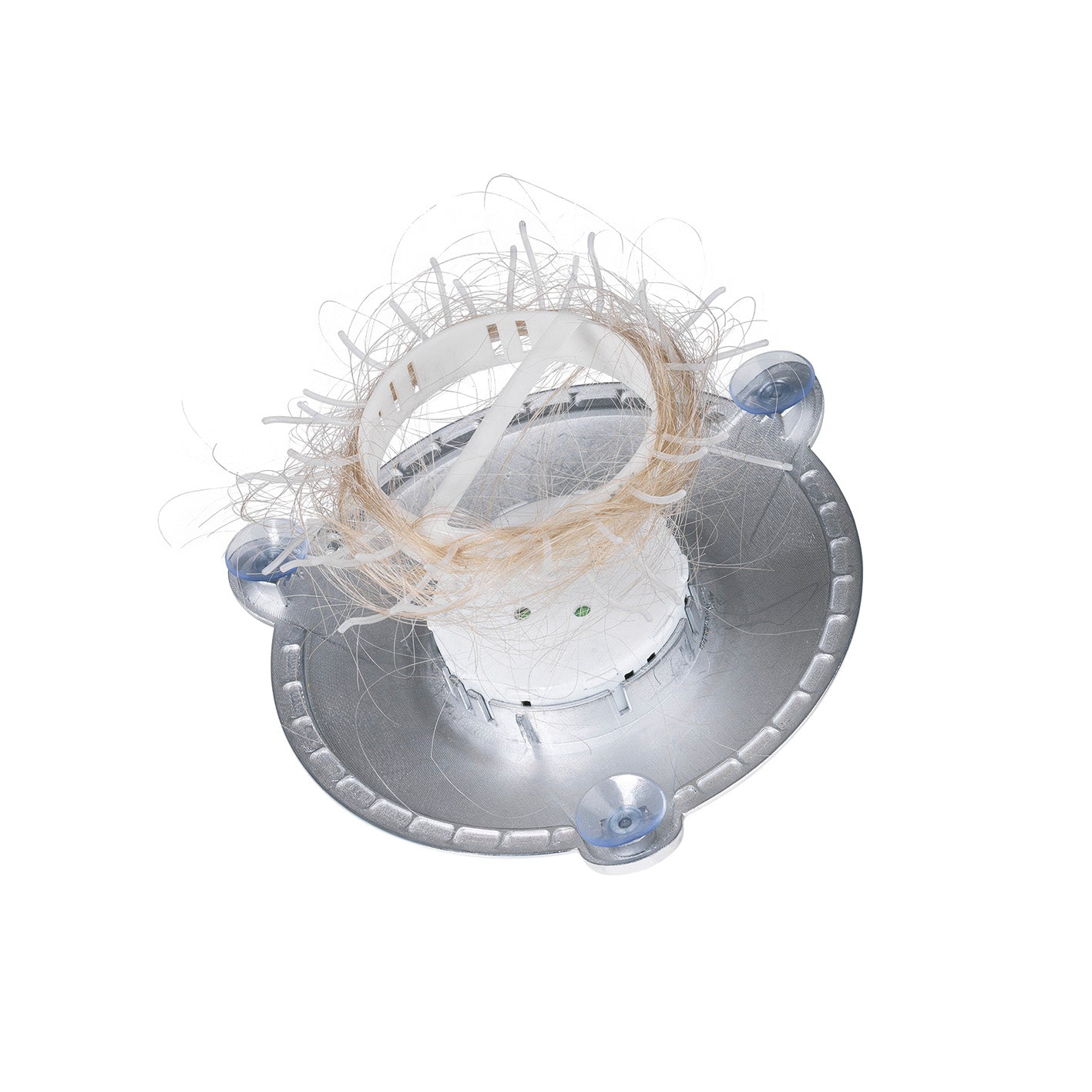 Abfluss-Fee Dusche mit Haarfänger, 3 Saugnäpfen und Duftstein Zitrone/Apfel gegen Verstopfungen und schlechte Gerüche im Abfluss.
