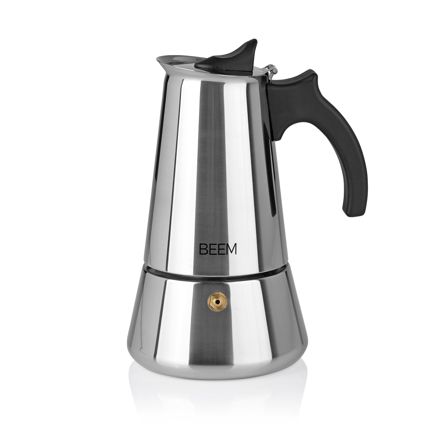 ESPRESSOMAKER - Espressokocher - 6 Tassen aus Edelstahl, induktionsgeeignet, für 300 ml aromatischen Espresso, mit klarem Design und praktischem Griff.
