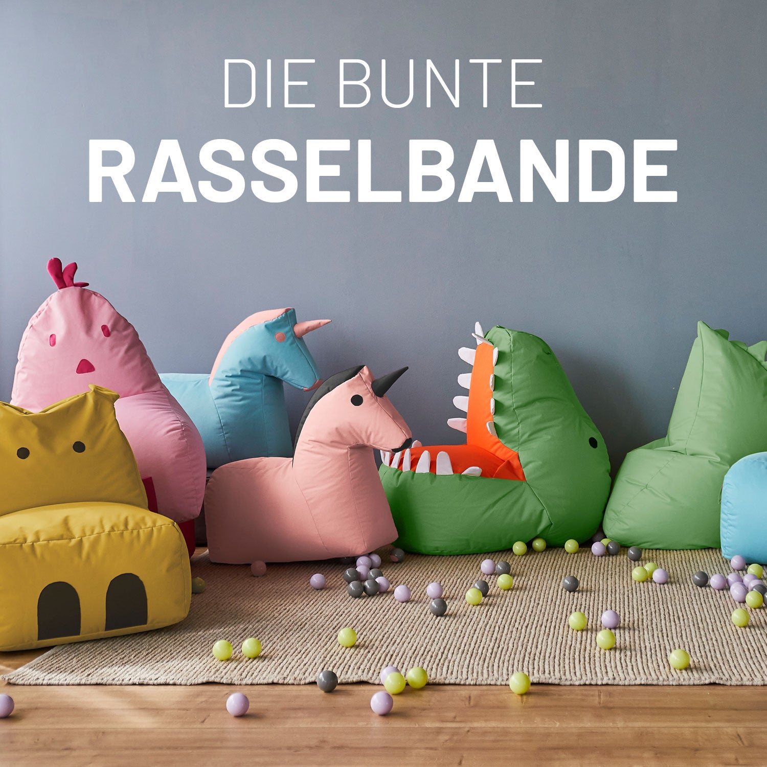 Kindersitzsack Animal Line Chick (200 L) Senfgelb, wasserabweisend, kuschelig, robust, ideal für drinnen und draußen.