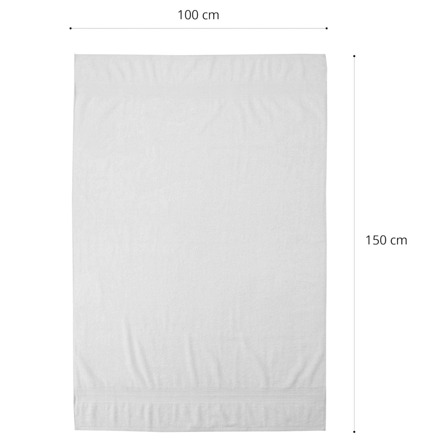 Premium Badetücher 100 x 150 cm - 2er-Set - Weiß, großes saugfähiges Baumwollfrottierhandtuch in klassischem Weiß, pflegeleicht und langlebig.
