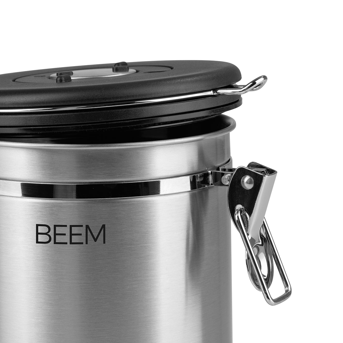 KAFFEEDOSE Vorratsdose mit Dosierlöffel - 1,9 l - 3er-Set aus Edelstahl mit luftdichtem Bügelverschluss und Frischeschutzventil.