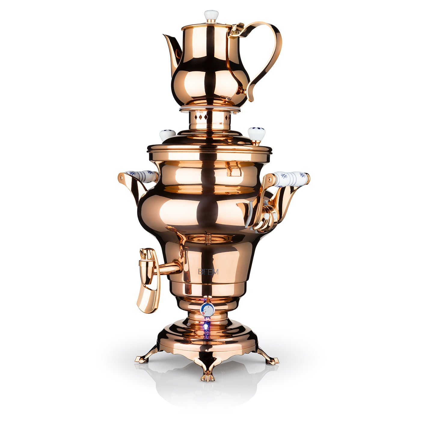Samowar Rebecca mit Dispenser - Edelstahl/rose, hochwertiger Teebereiter mit 5L Fassungsvermögen und einstellbarem Thermostat