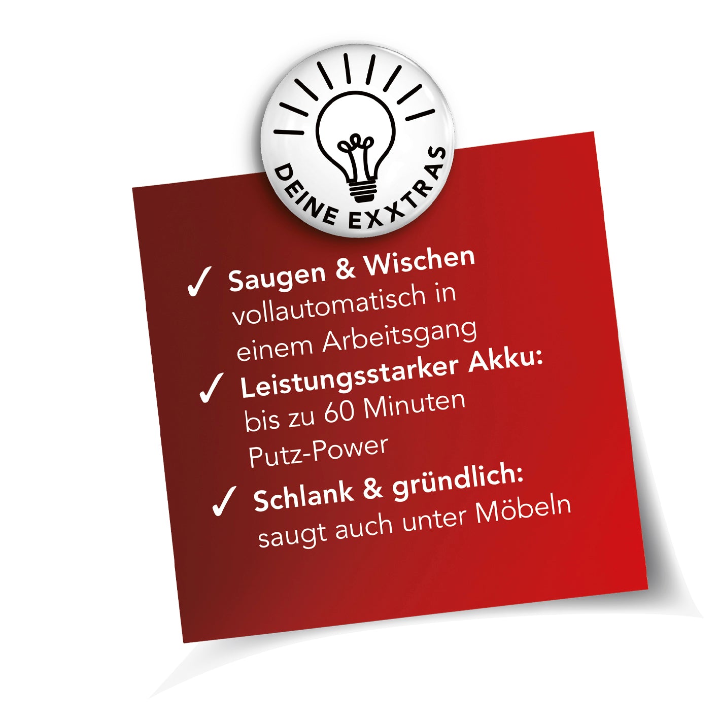 Saugroboter - Bis zu 60 Minuten Einsatzzeit - weiß/schwarz mit Saug- und Wischfunktion, leistungsstarkem Akku und schlankem Design für gründliche Reinigung.