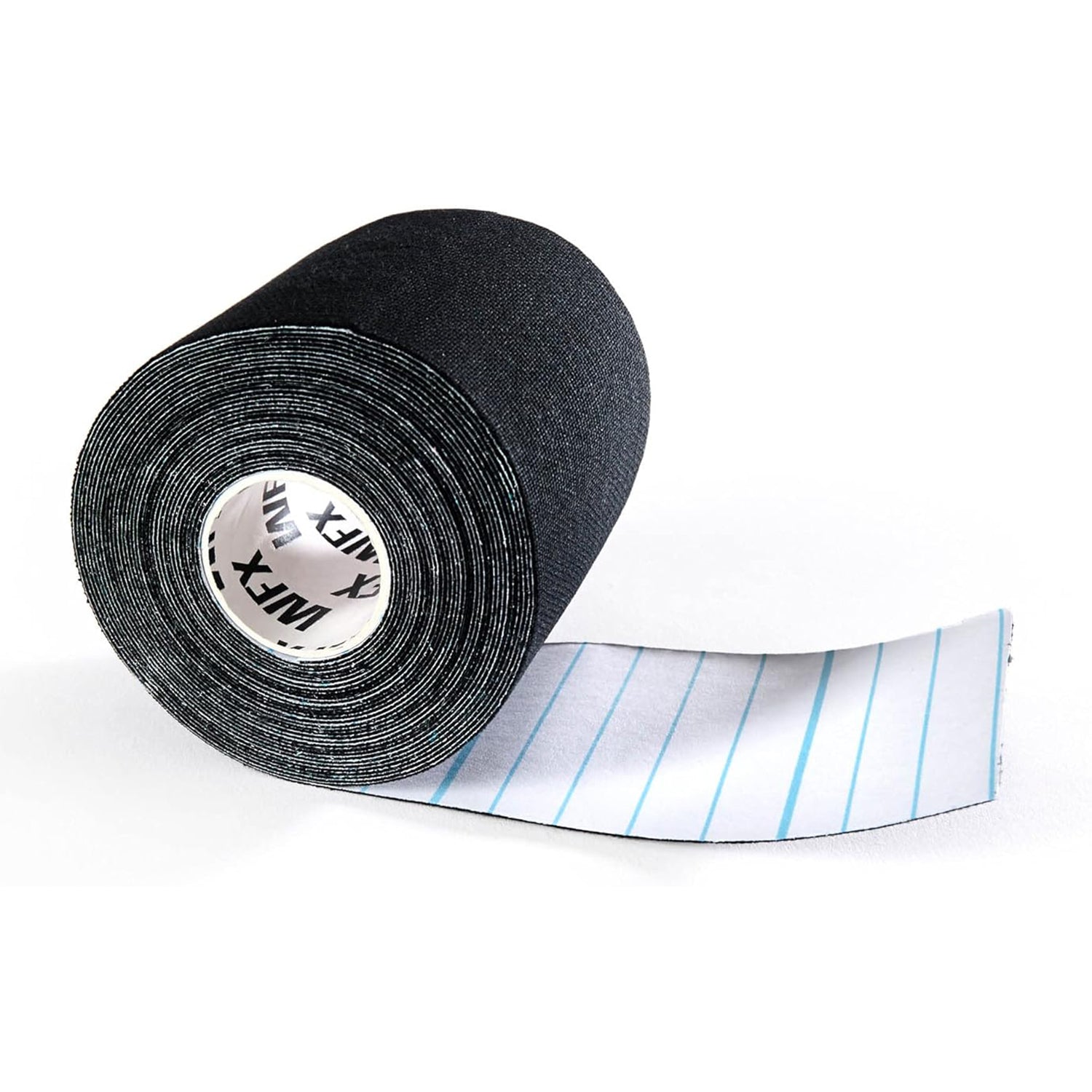 Kinesiologisches Tape - 5 cm x 5 m - Schwarz, elastisch, hautfreundlich, atmungsaktiv und wasserbeständig, ideal für Sport und Therapie.