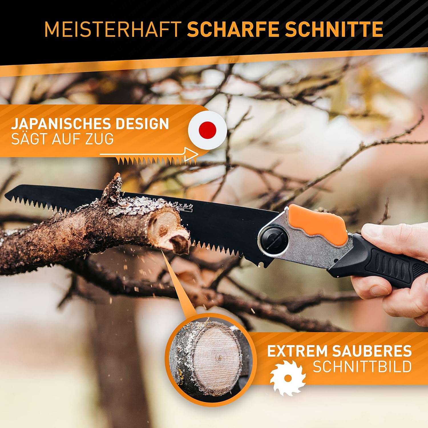 Ersatzsägeblatt für Japansäge ALPHA - 210 mm mit scharfer 3D-Verzahnung für präzise, saubere Schnitte und japanischem Zugdesign.