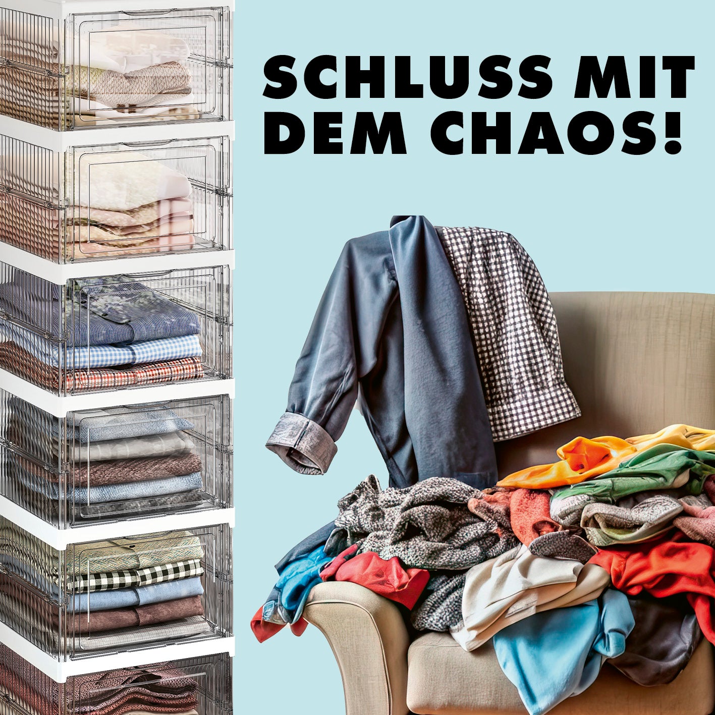 Faltbares Schuhregal mit 6 Fächern, transparenten Fronten, platzsparend und vormontiert für ordentliche Aufbewahrung zuhause.
