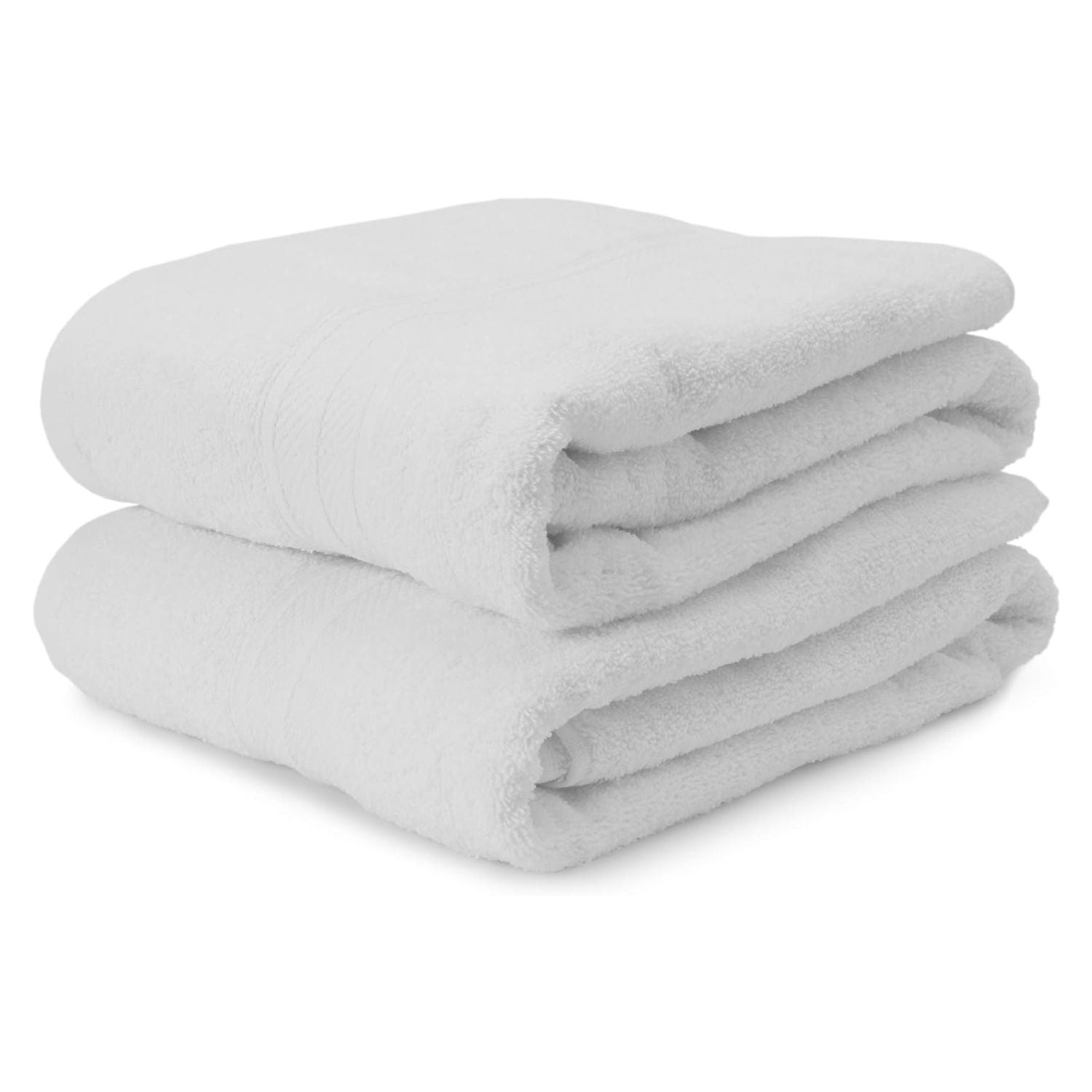 Premium Badetücher 100 x 150 cm - 2er-Set - Weiß, weich, saugfähig aus 100 % Baumwolle, ideal für Bad und Wellness.