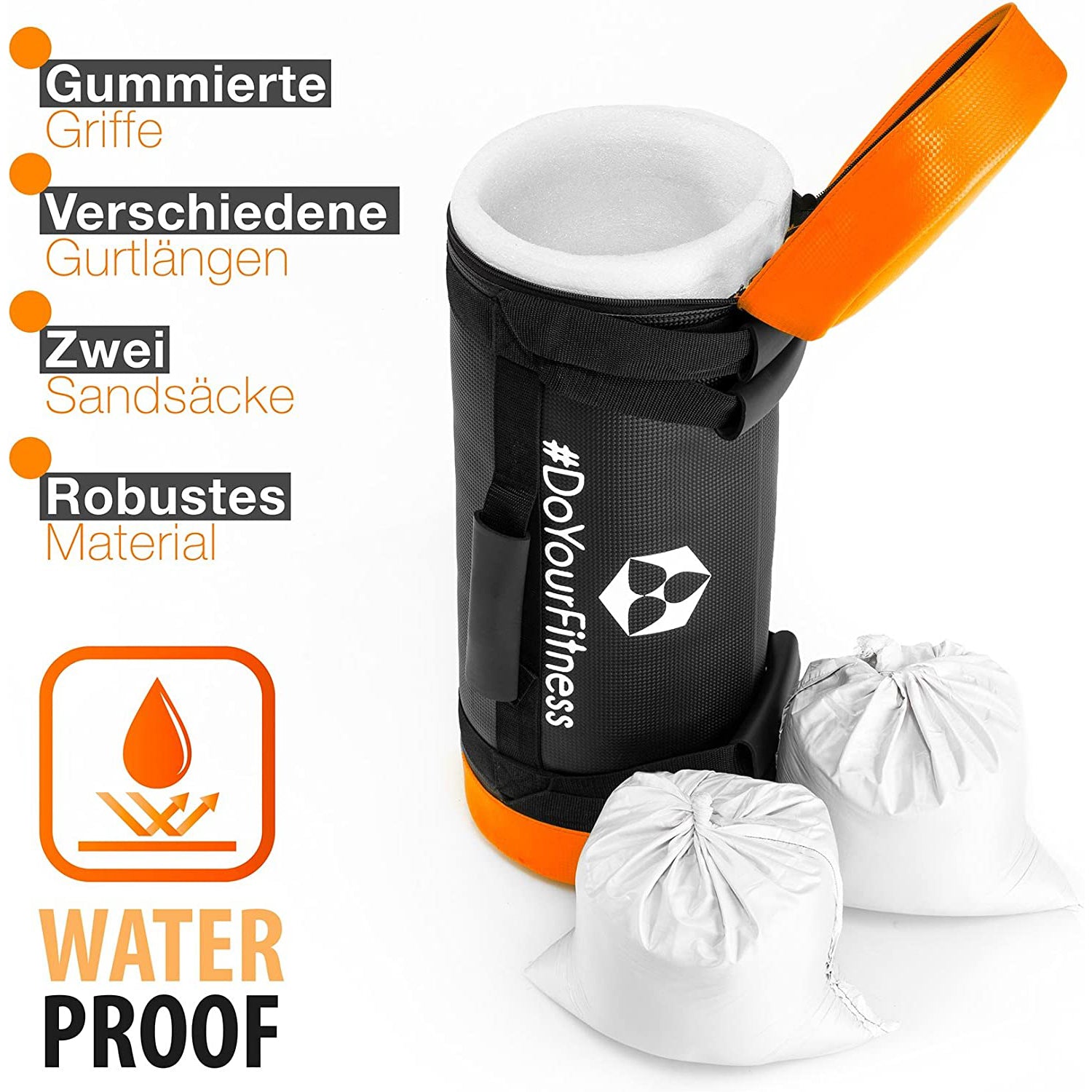 Corebag Sandsack Carolous - Fitness Power Bag 20 kg mit gummierten Griffen, robustem, wasserfestem Material und zwei Sandsäcken.