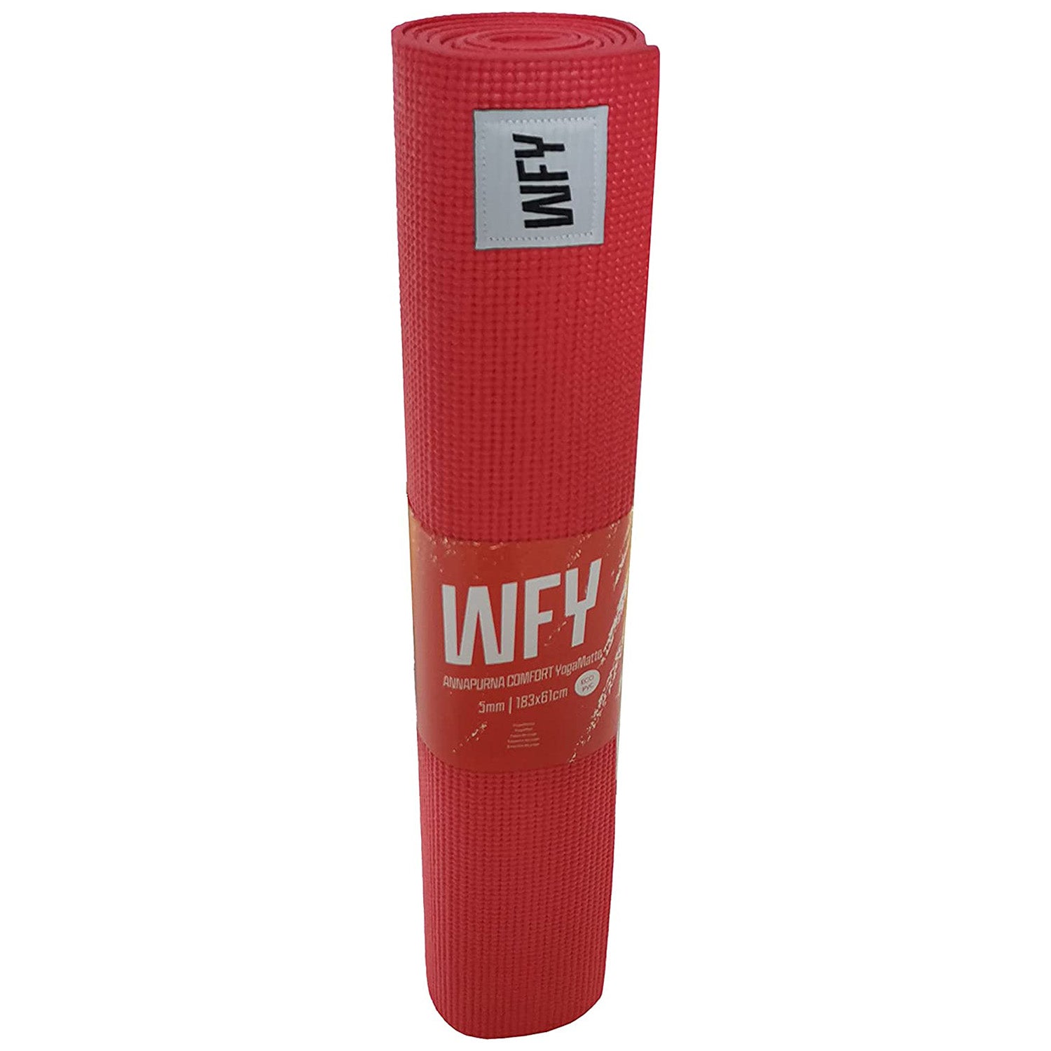 Fitnessmatte Yogamatte "Annapurna Comfort" - 183 x 61 - rote Pilates- und Fitnessmatte aus NBR-Schaumstoff, rutschfest und pflegeleicht.