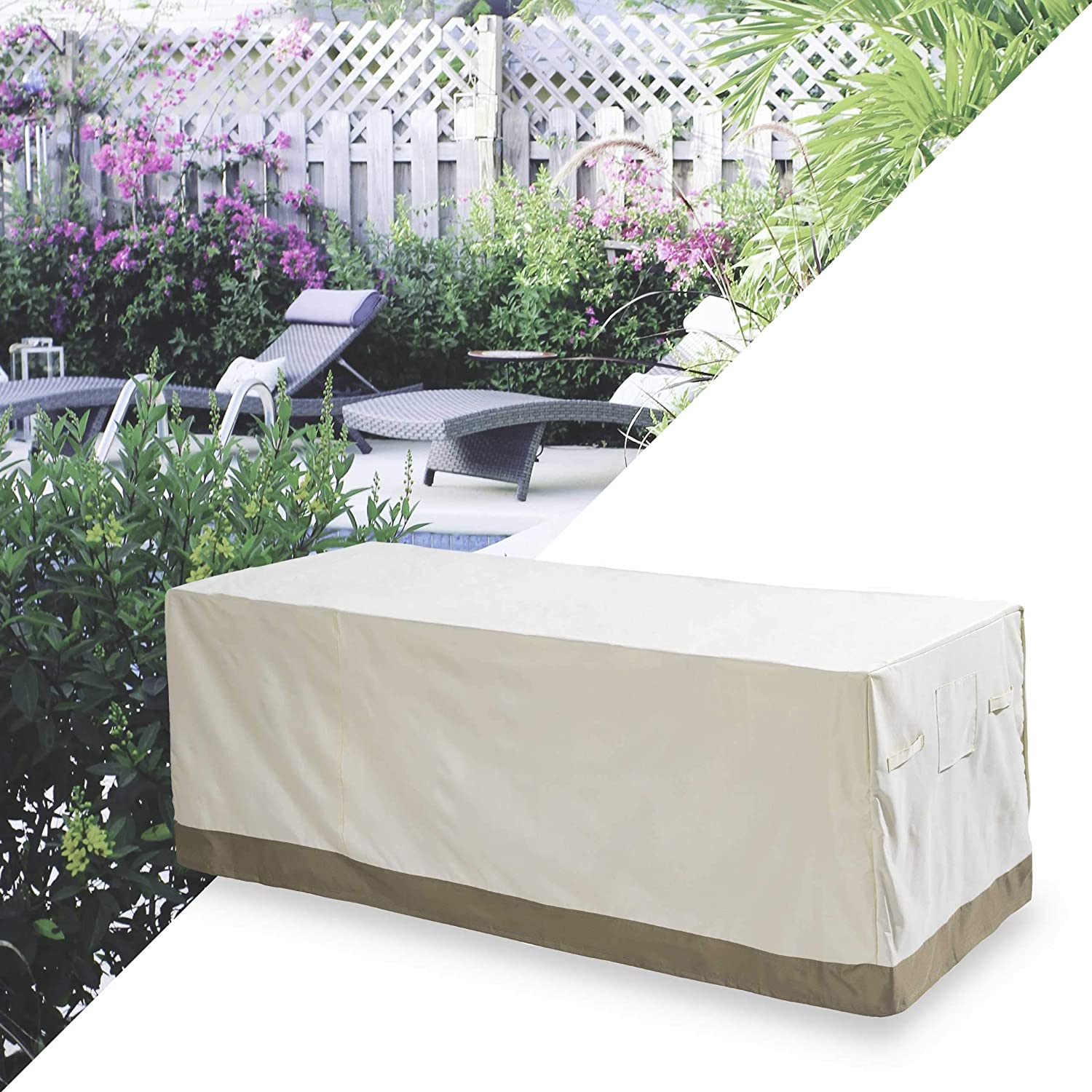 Abdeckplane für Gartentisch - 183 x 114,3 x 67,3 cm, wasserdichte, UV-beständige Schutzhülle aus reißfestem 600D Oxford Gewebe.