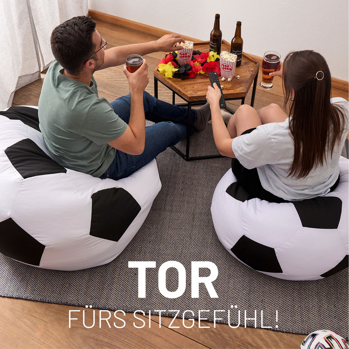 Luxury Fußball Sitzsack (300 L) – bequemer und waschbarer Sitzsack für indoor und outdoor, ideal zum Chillen und Relaxen.