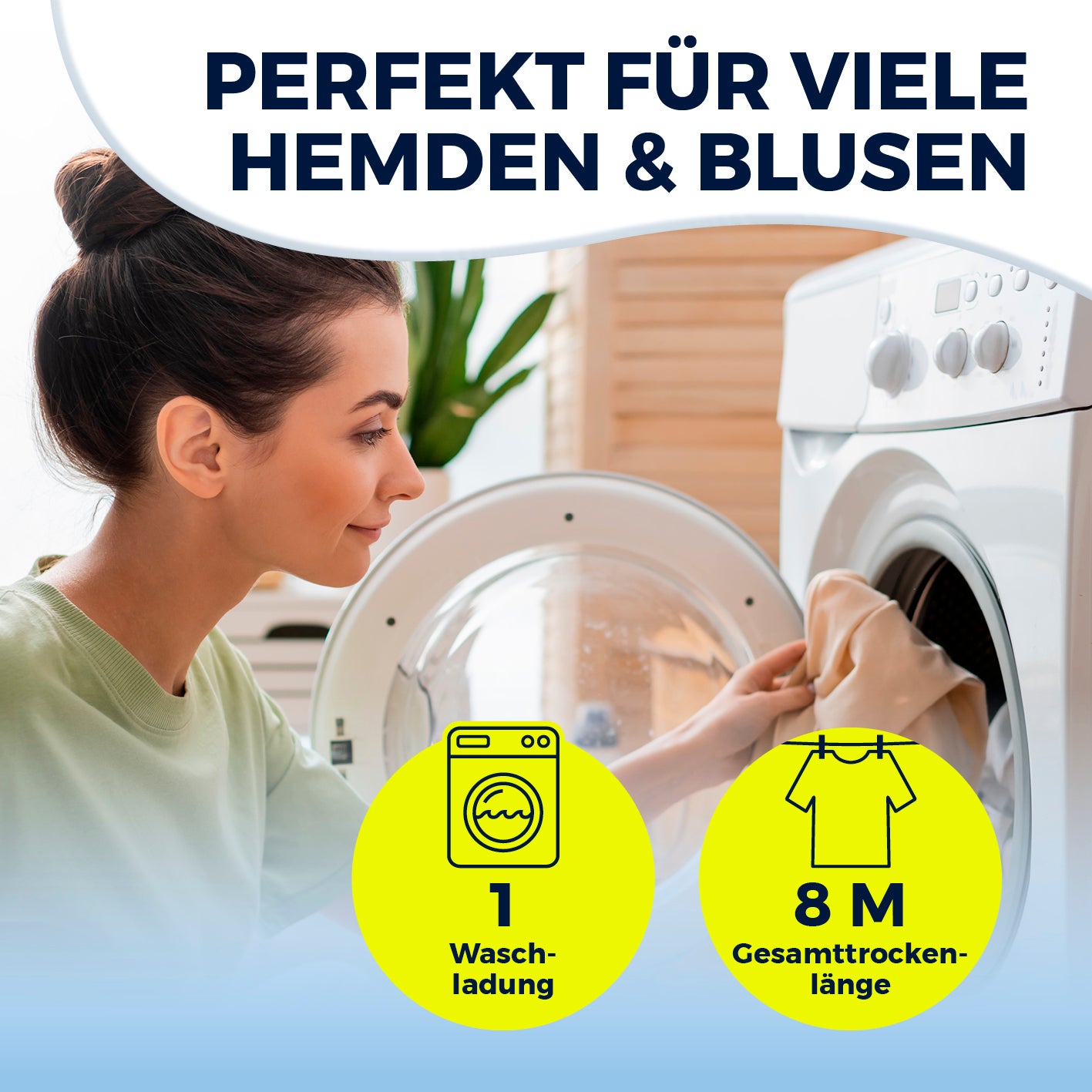 Wäschespinne – kompakt, höhenverstellbar und ideal für 18 Bügel, perfekt zum Trocknen einer Waschladung drinnen und draußen.